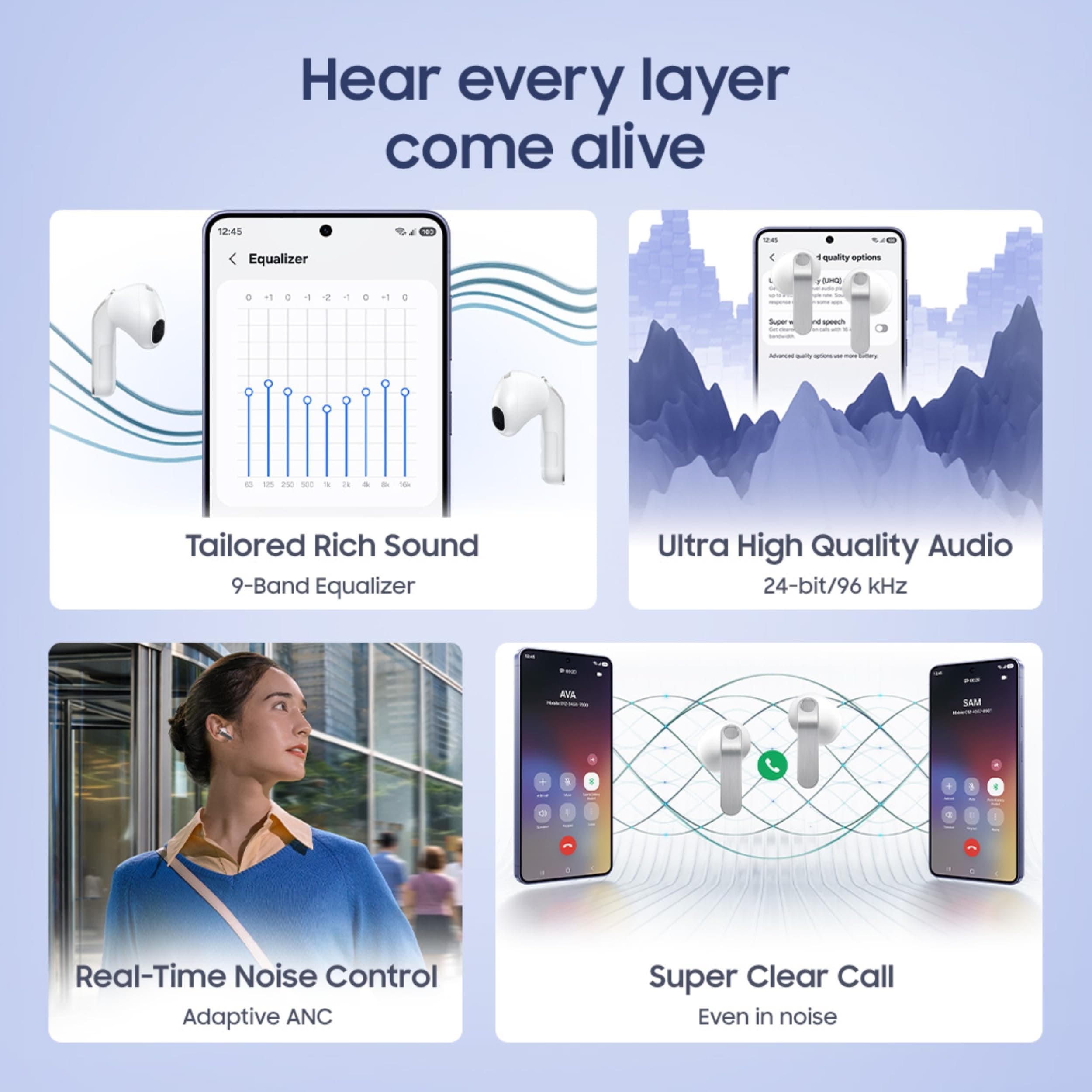 Samsung Galaxy Buds4 (White) in-Ear Wireless Earbuds with Hi-Fi Audio | Adaptive ANC and EQ 2.0 | 360-Audio | Live Translation | Head Gesture Control ...