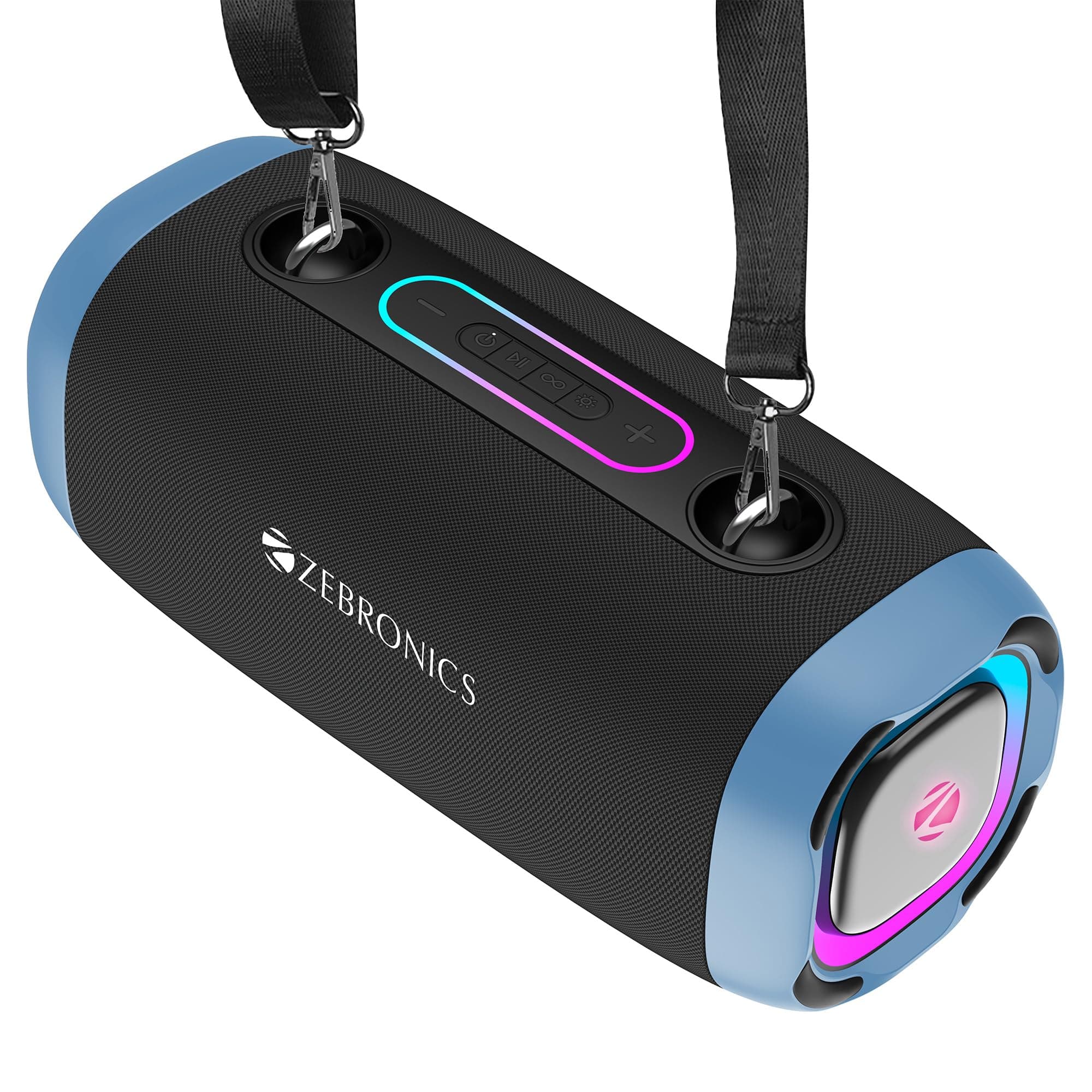 ZEBRONICS Sound Feast 85, Portable Bluetooth Speaker, 20 Watts, Upto 9 Hours Playback, Dual Passive Radiator, BTv5.3 | TWS | USB, RGB LED, Call Functi...