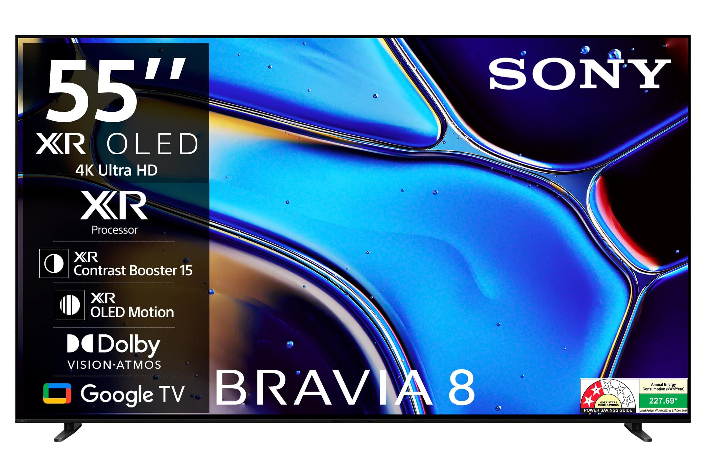 Sony BRAVIA 8 Series 139 cm (55 inches) 4K Ultra HD AI Smart OLED Google TV K-55XR80 (Black)