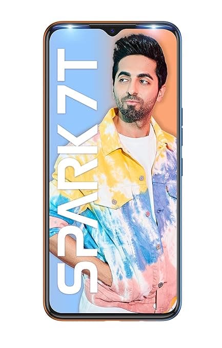 Tecno Spark 7T(Nebula Orange, 4GB RAM, 128GB Storage) 6000 mAh Battery| 48 MP AI Dual Rear Camera Smartphones