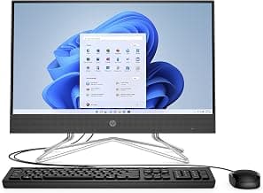 HP All-in-One 22 -inch(54.6 cm) FHD Desktop (AMD Ryzen 3-3250U/4GB/1TB HDD/Win 11/MS Office 2019/AMD Radeon Graphics), 22-dd0201in, Jet Black