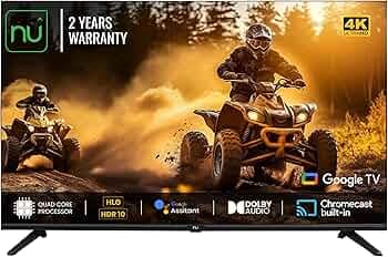 Nu 109 cm (43 inch) Google Series 4K Ultra HD LED Smart TV LED43UGNX (Black) 2023 Model
