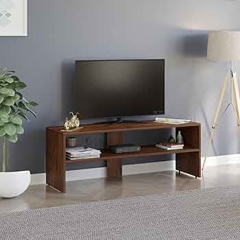 BLUEWUD Oliver Engineering Wood Floor Standing TV Unit For Living Room Set Top Box Stand/Tv Cabinet For Living Room With Shelves., (34 X 109 X 46Cm)