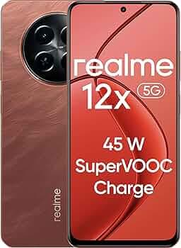 realme 12x 5G (Coral Red, 8GB RAM, 128GB Storage) | Upto 16GB (8+8GB) Dynamic RAM | Dimensity 6100+ Processor | 50 MP AI Camera | 7.69 mm Ultra-Slim T...