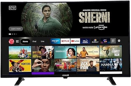 Croma 80 cm (32 inches) Fire TV HD Ready Smart LED TV CREL7364 (Black) (2021 Model)