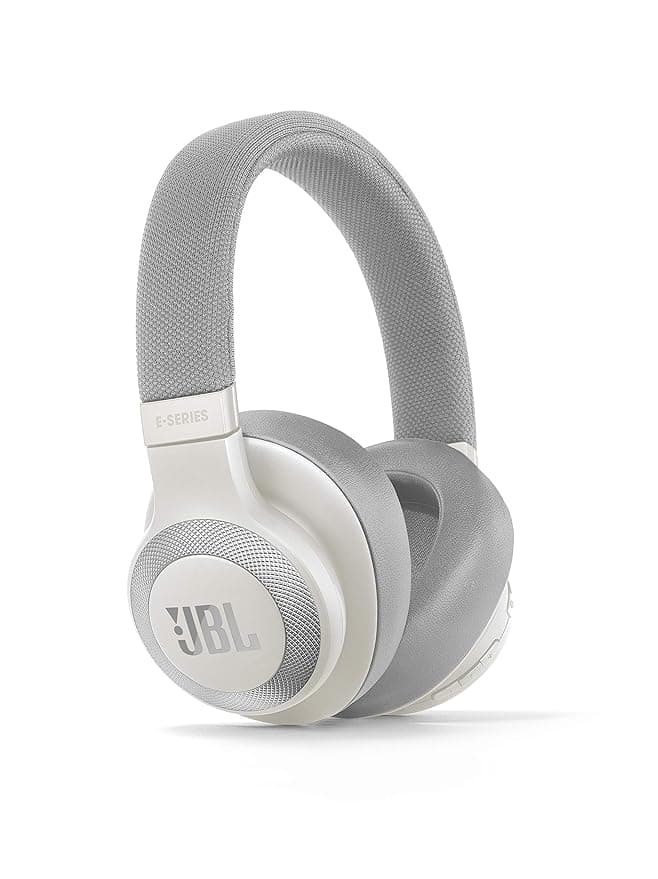 (Renewed) JBL E65BTNC Wireless Over-Ear Active Noise Cancelling Headphones (White)