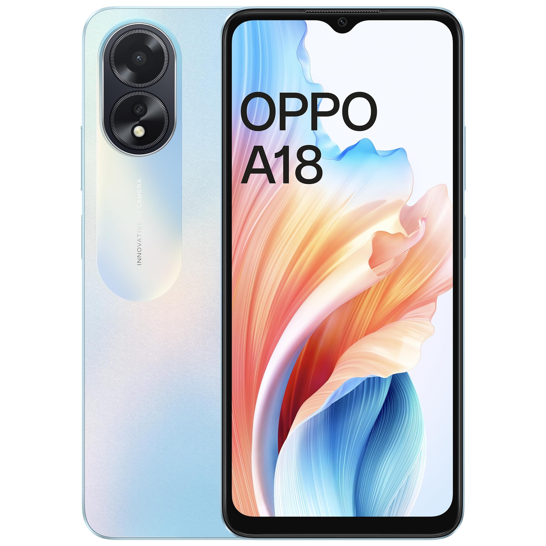 OPPO A18 (Glowing Blue, 4GB RAM, 64GB Storage) | 6.56" HD 90Hz Waterdrop Display | 5000 mAh Battery with No Cost EMI/Additional Exchange Offers