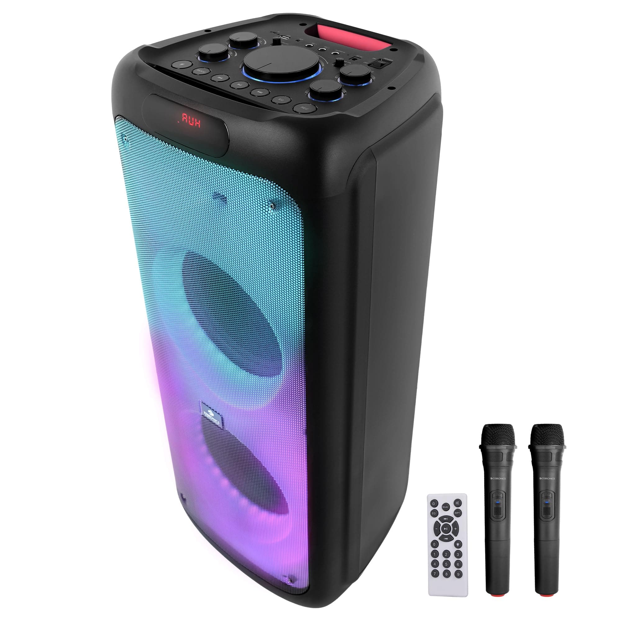ZEBRONICS New Launch Thump 700 Portable Party Speaker, 100 Watts, Supports Bluetooth, USB, mSD, AUX, Karaoke & Recording Function, TWS, Wireless Mic, ...