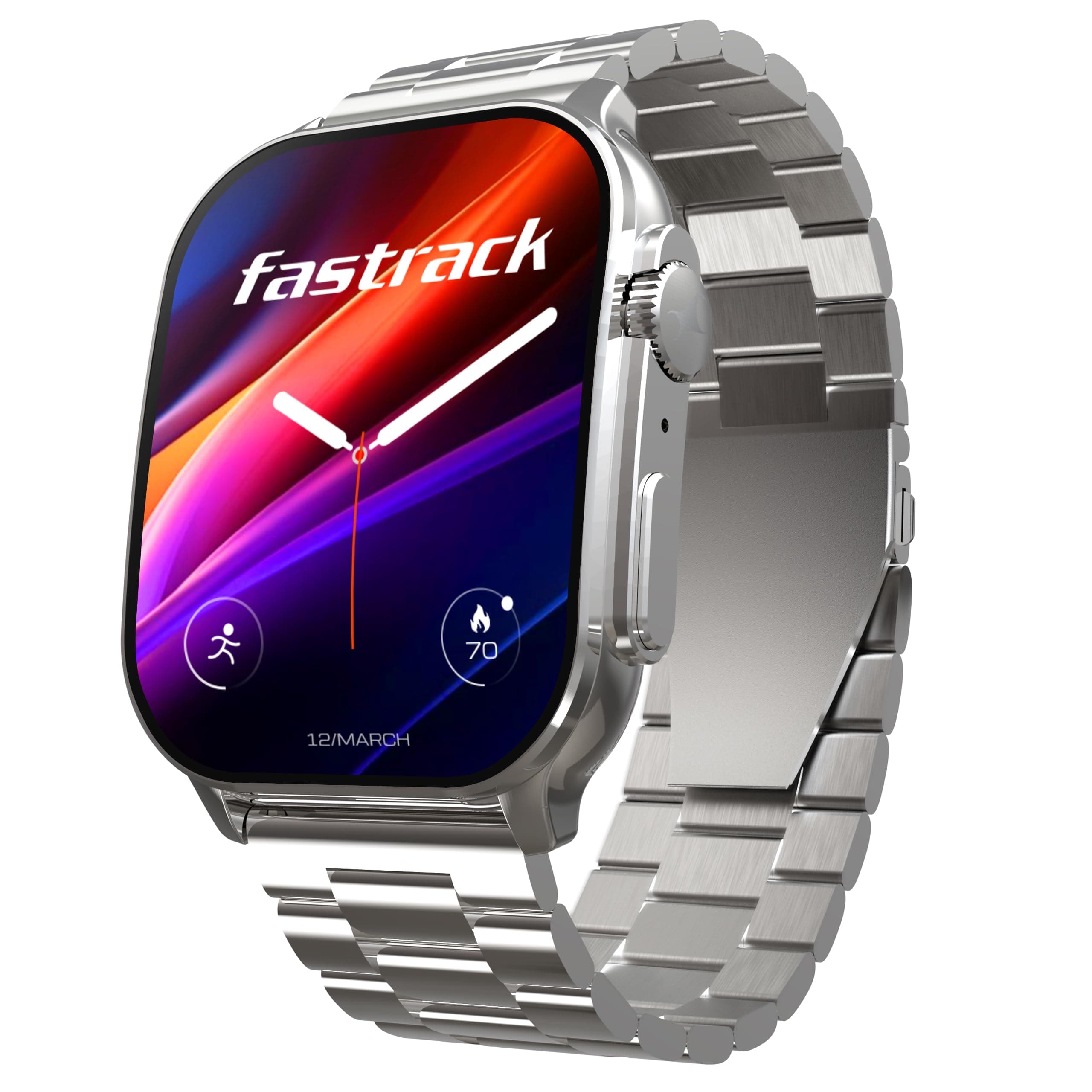 Fastrack Astor FS2 Pro Smart Watch, 1.96 AMOLED Display, 410*502 Pixel Resolution, SingleSync BT Calling, AI Voice Assistant, 100+ Sports Modes & Smar...