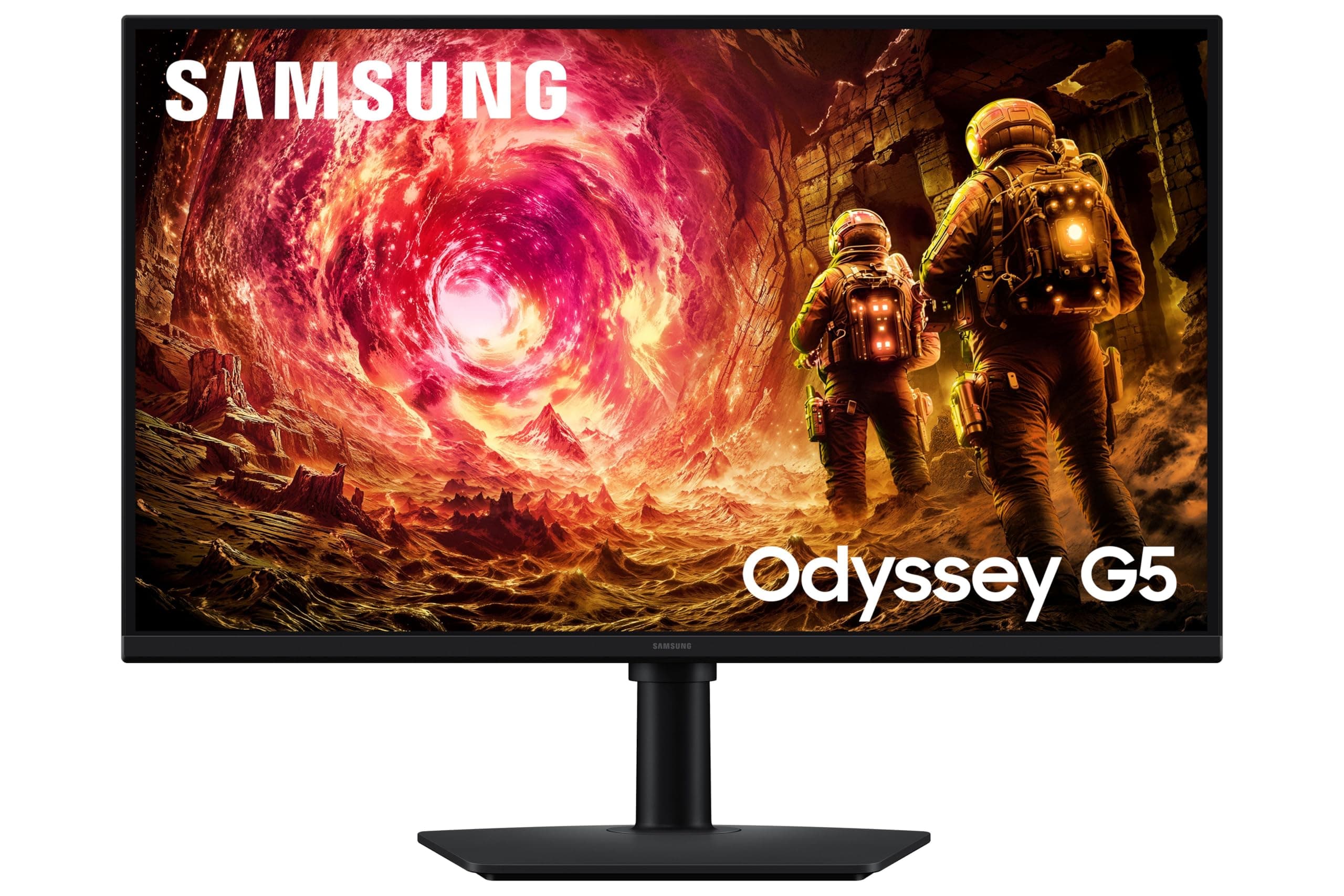 Samsung 27" Odyssey G5 Fast IPS Gaming Monitor|QHD 2560 x 1440|180 Hz|1ms|300nits|HDR10|AMD FreeSync|G-Sync|Ports-DP,HDMI,Headphone|Height-Tilt-Swivel...