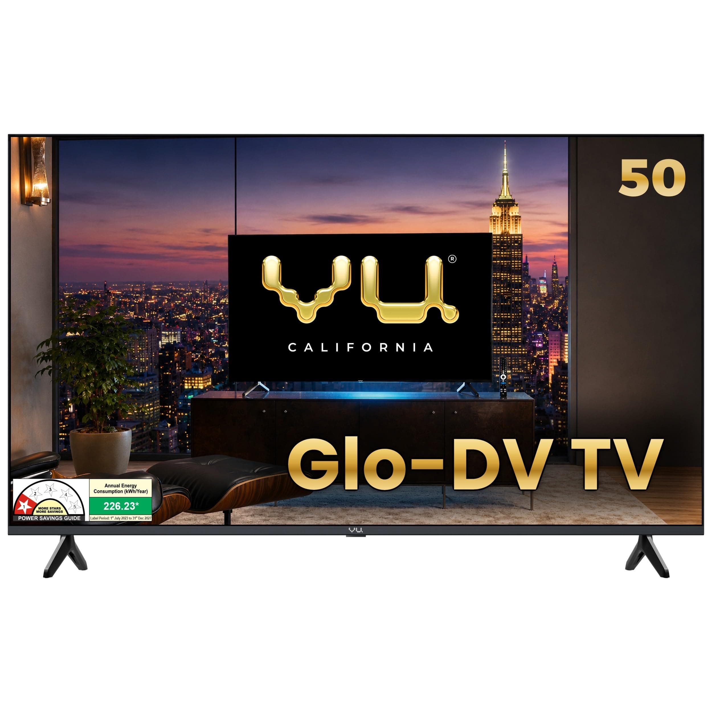 Vu California 126cm (50 inches) GloQLED Smart Google 4K TV VuGLOQLEDDV