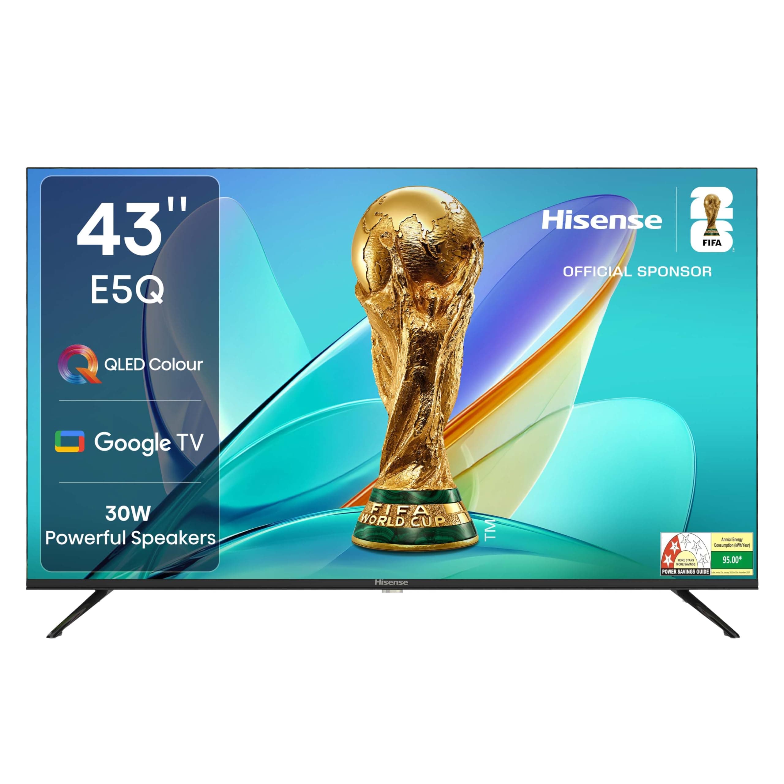 Hisense 108 cm (43 inches) E5Q Series Full HD Smart QLED Google TV 43E5Q (Black)