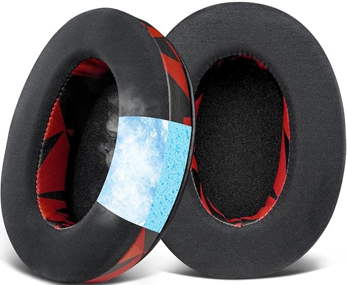 SOULWIT Replacement Earpads for Boat Rockerz 550, Immortal IM 700/IM1000D/IM 1300 - CG Red Storm