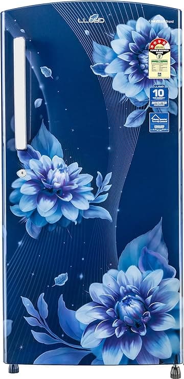 Lloyd 200 L 4 Star Inverter Direct Cool One Door Refrigerator (GLDF214SBBT2PB, Begonia Blue) Refrigerators