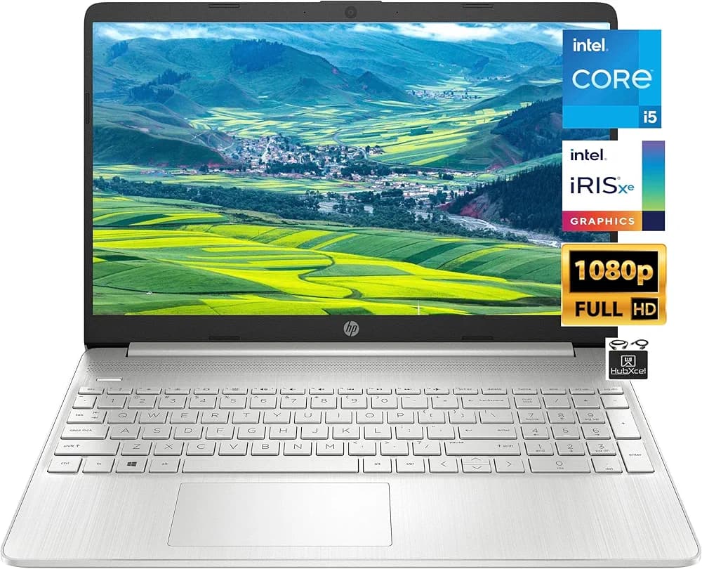 HP 2023 Pavilion 15.6’’ FHD Screen Laptop , Quad Core Intel i5-1135G7 (Upto 4.2GHz), 8GB RAM, 256GB SSD, Iris Xe Graphics HD Webcam, WiFi 6, Bluetooth, Long Hour Battery, Windows 11+HubxcelAccessory