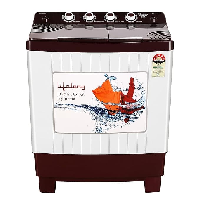Lifelong LLSWM75PB Aqua 5 Star 7.5 Kg Semi Automatic Washing Machine 1300RPM and Multi Fins Pulsator (2 years Warranty on Product & 5 years on Motor),