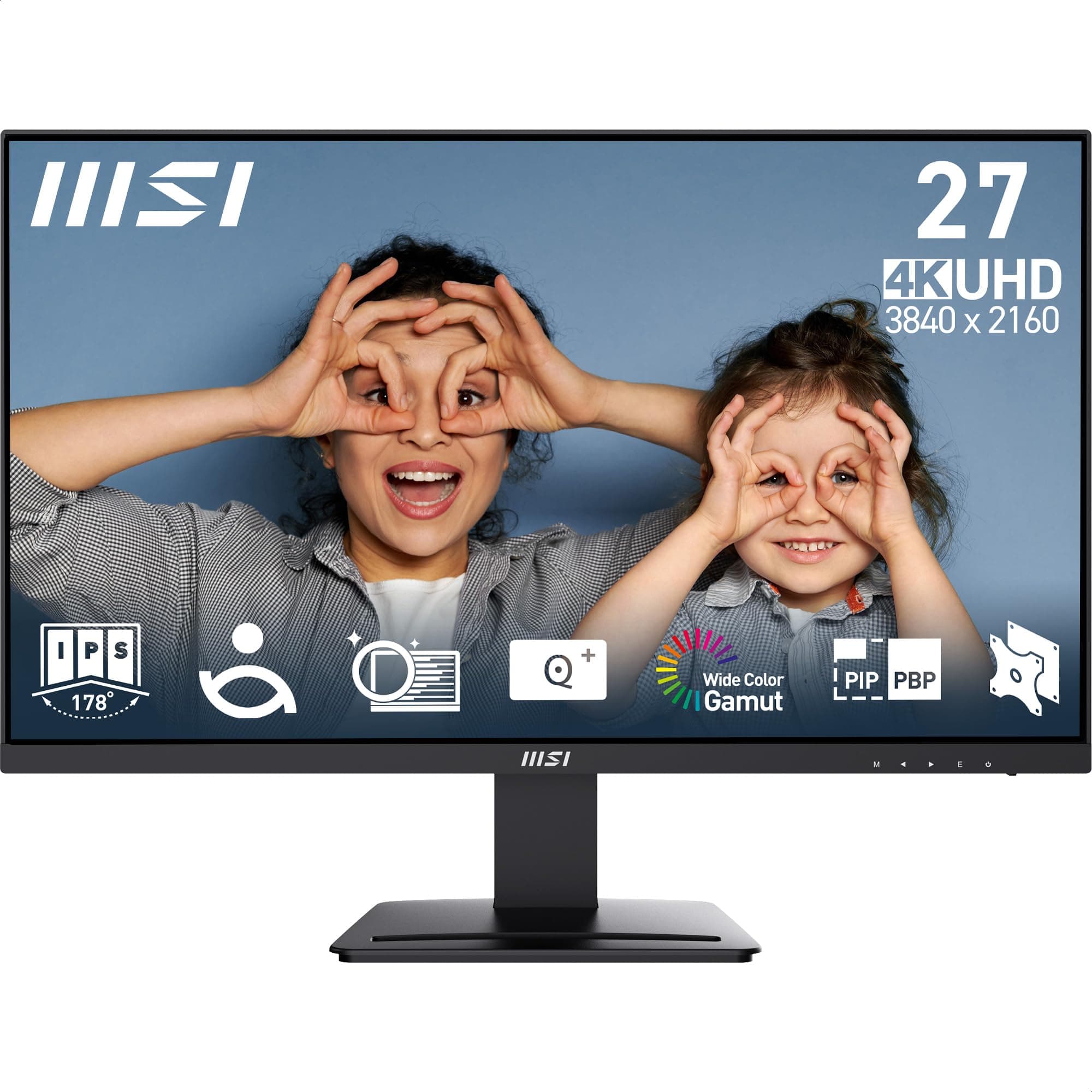 MSI PRO MP273U 27 Inch 4K UHD Office Monitor - 3840 x 2160 IPS Panel, PIP/PBP, Wide Color Gamut, Eye-Friendly Screen, Built-in Speakers, Tilt-Adjustab...