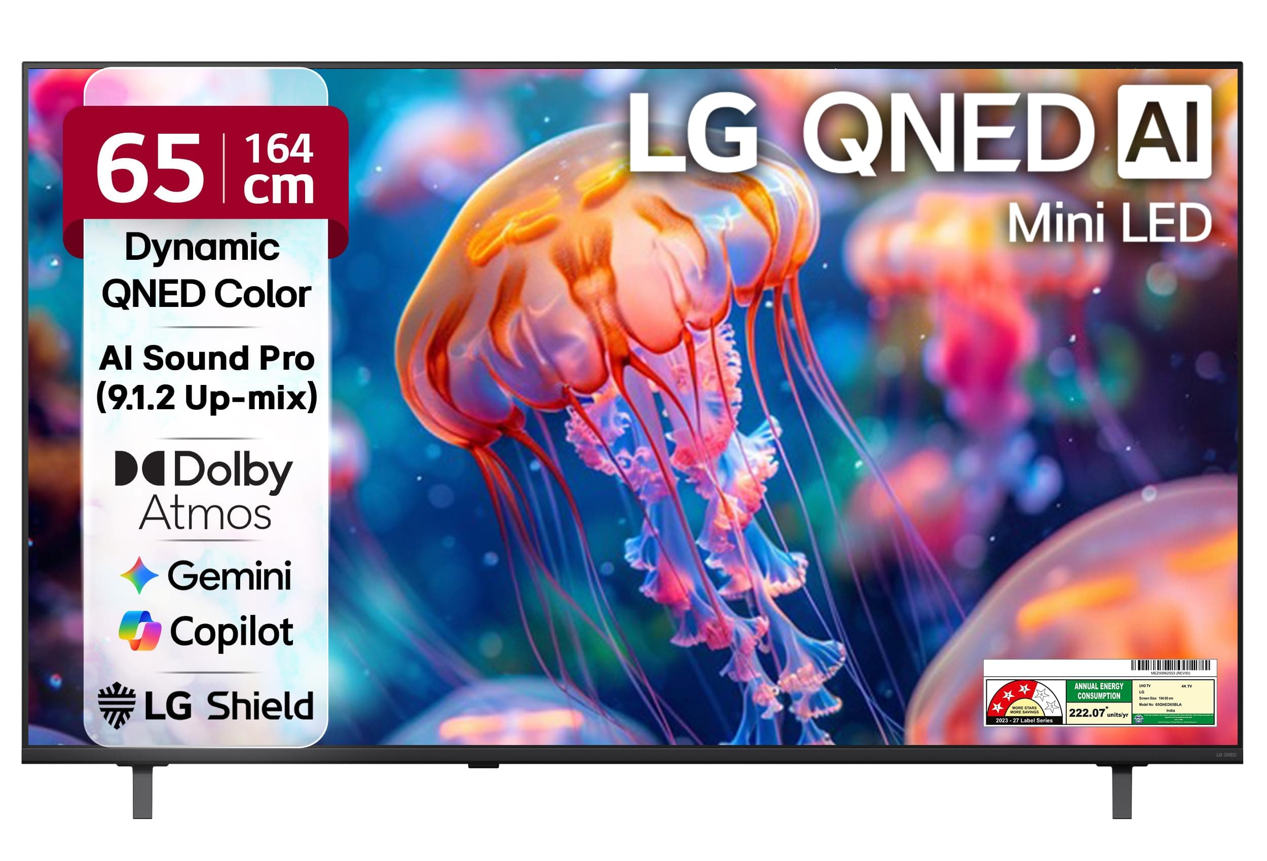 LG 164 cms (65 inches) Q65 AI Series 4K Ultra HD (3840 x 2160) Smart webOS Mini LED TV 65QNED65BLA 2026