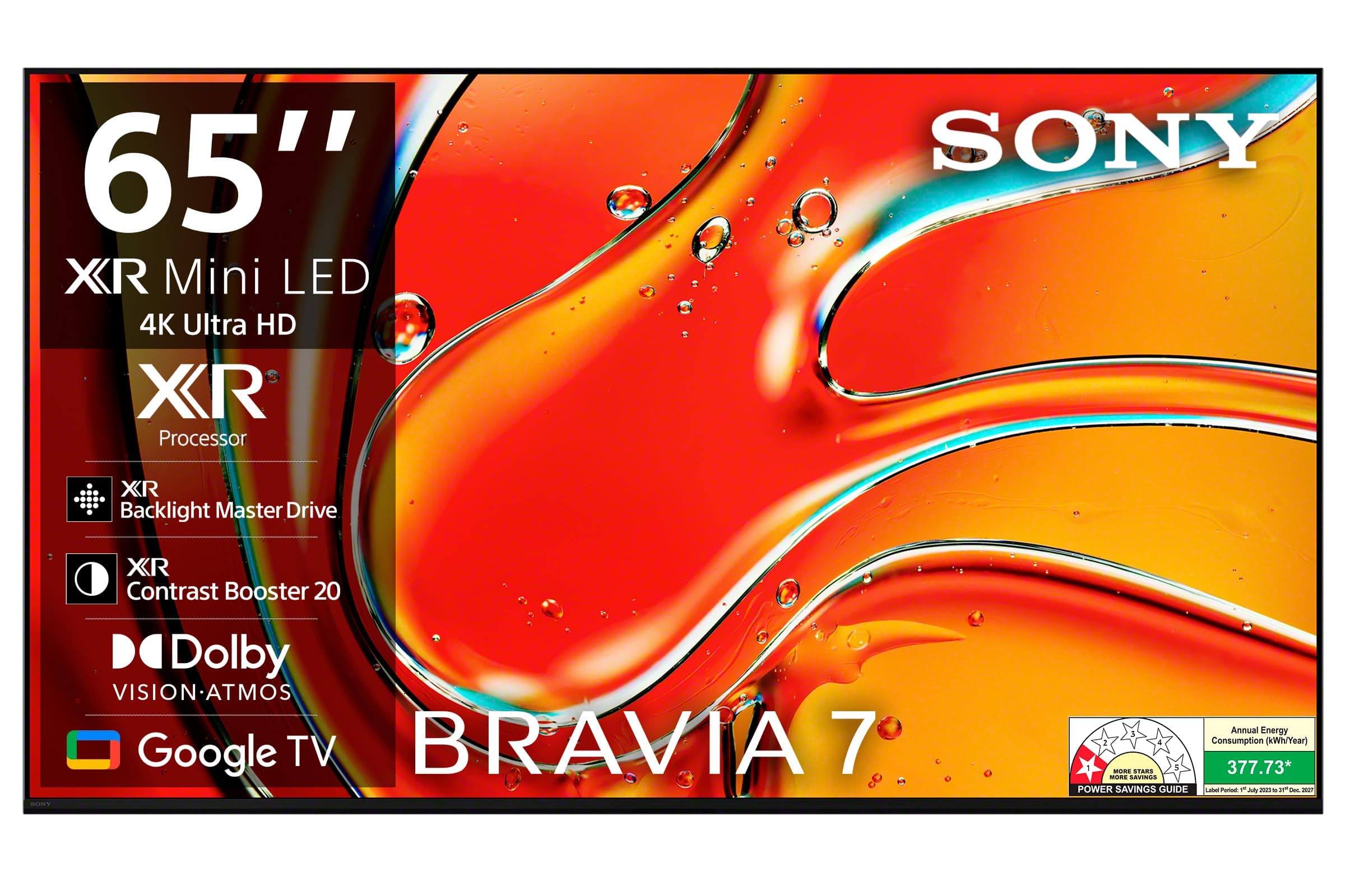 Sony BRAVIA 7 Series 164 cm (65 inches) 4K Ultra HD Smart Mini LED Google TV K-65XR70 (Black)