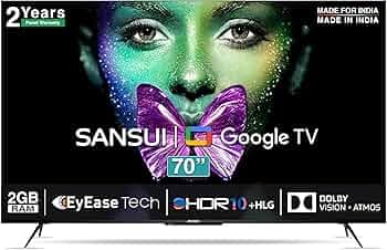 SANSUI 178 cm (70 inch) 4K Ultra HD Smart Google TV with EyEase Tech (JSW70GSUHDFF)