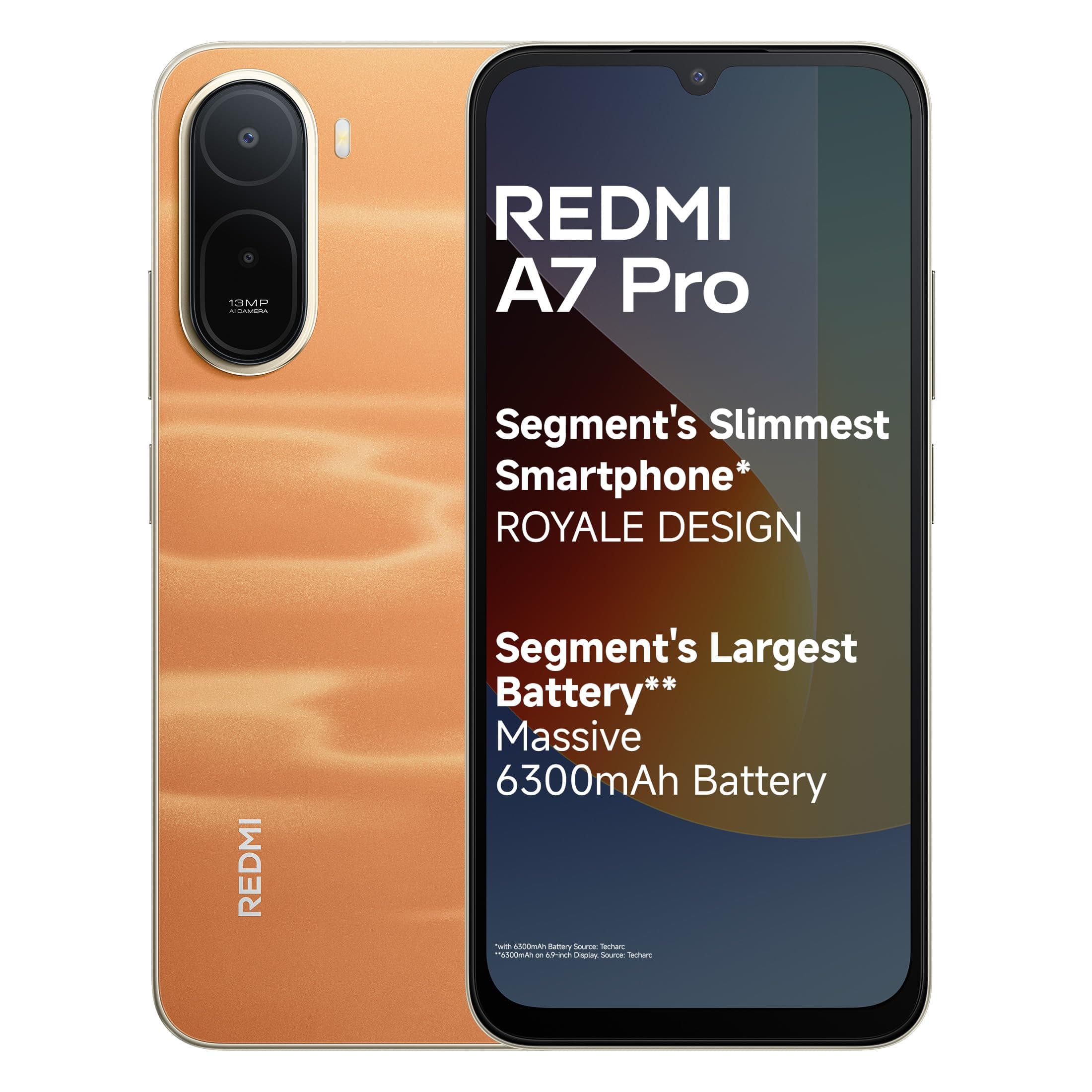 REDMI A7 Pro 4G (Sunset Orange, 4GB RAM, 64GB Storage) | Segment's Slimmest Smartphone | Segment's Largest 6300mAh Battery| Segment's Largest 17.53cm ...