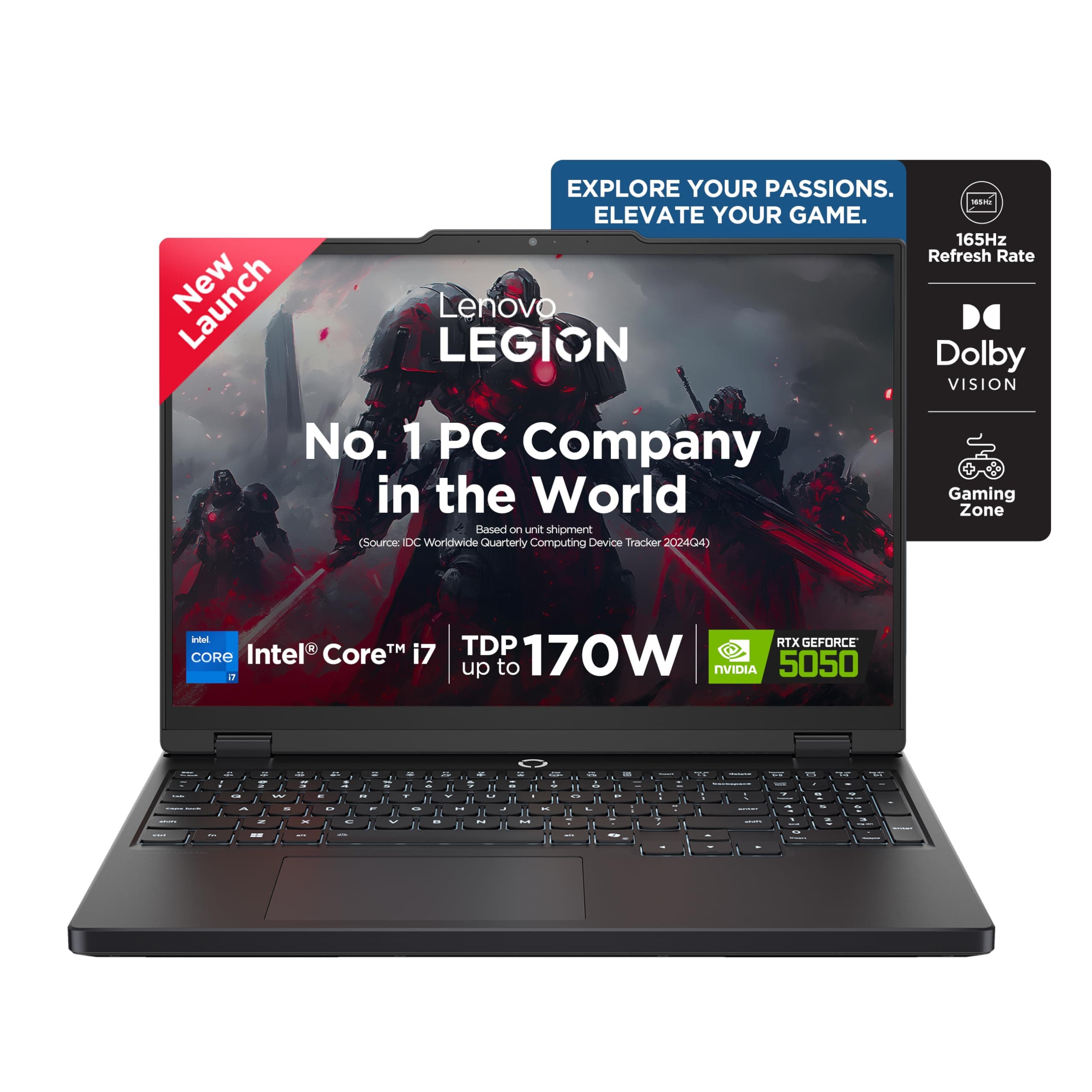 Lenovo Legion 5 2025 Intel Core i7-13650HX | NVIDIA RTX 5050 8GB (16GB RAM/512GB SSD/WUXGA IPS/165Hz/15.3" (38.8cm)/Windows 11/Office 2024+AI Now/Blac...
