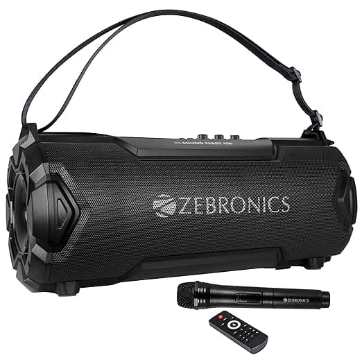 Zebronics Zeb-Sound Feast 100 Wireless Bluetooth 26W Boombox Party Portable Speaker Supporting Handy Strap, LED Display, USB, SD Card, AUX, MIC in, FM