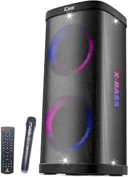 iGear X-Bass 100 Portable Bluetooth Party Speaker, 100W Monstrous Pro Sound, Dynamic Light Show, Upto 9Hrs Playtime, Built-in Powerbank, Guitar & Mic ...