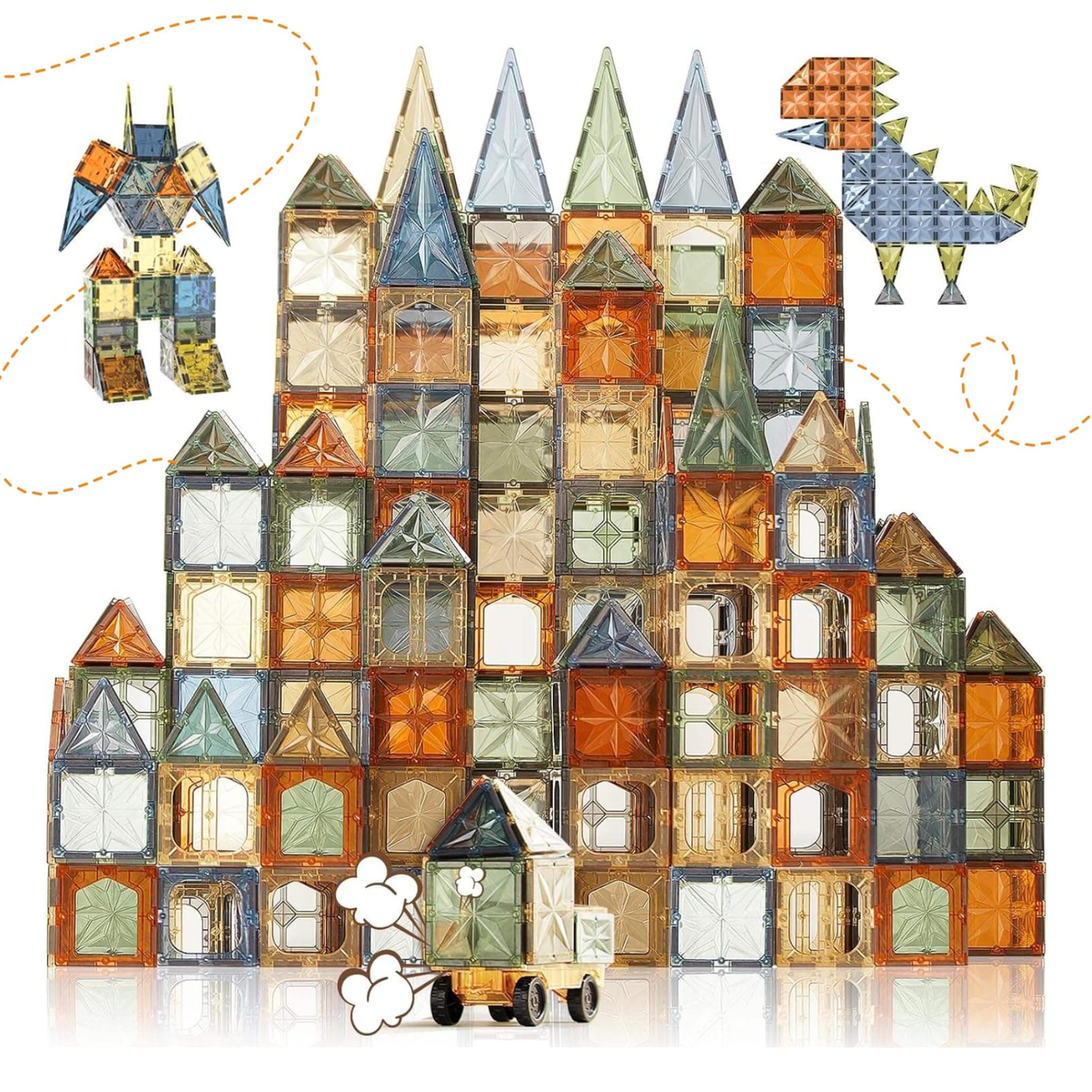 SNAPTRON Magnetic Blocks for Kids Tiles -100 Pieces Set Gifts for Girls, Boys, Magnetic Blocks for Kids 3+ Years, 4 5 6 7 8 9 10/ Constructing & Building Blocks Educational Kids Magnetic Blocks