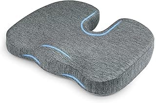 ORTHICO Coccyx seat Cushion for Tailbone Pain Relief HR Foam Orthopedic Pillow for Office Chair Helps Sciatica Back Pain (Upto 100Kg Wt. Dark Grey)