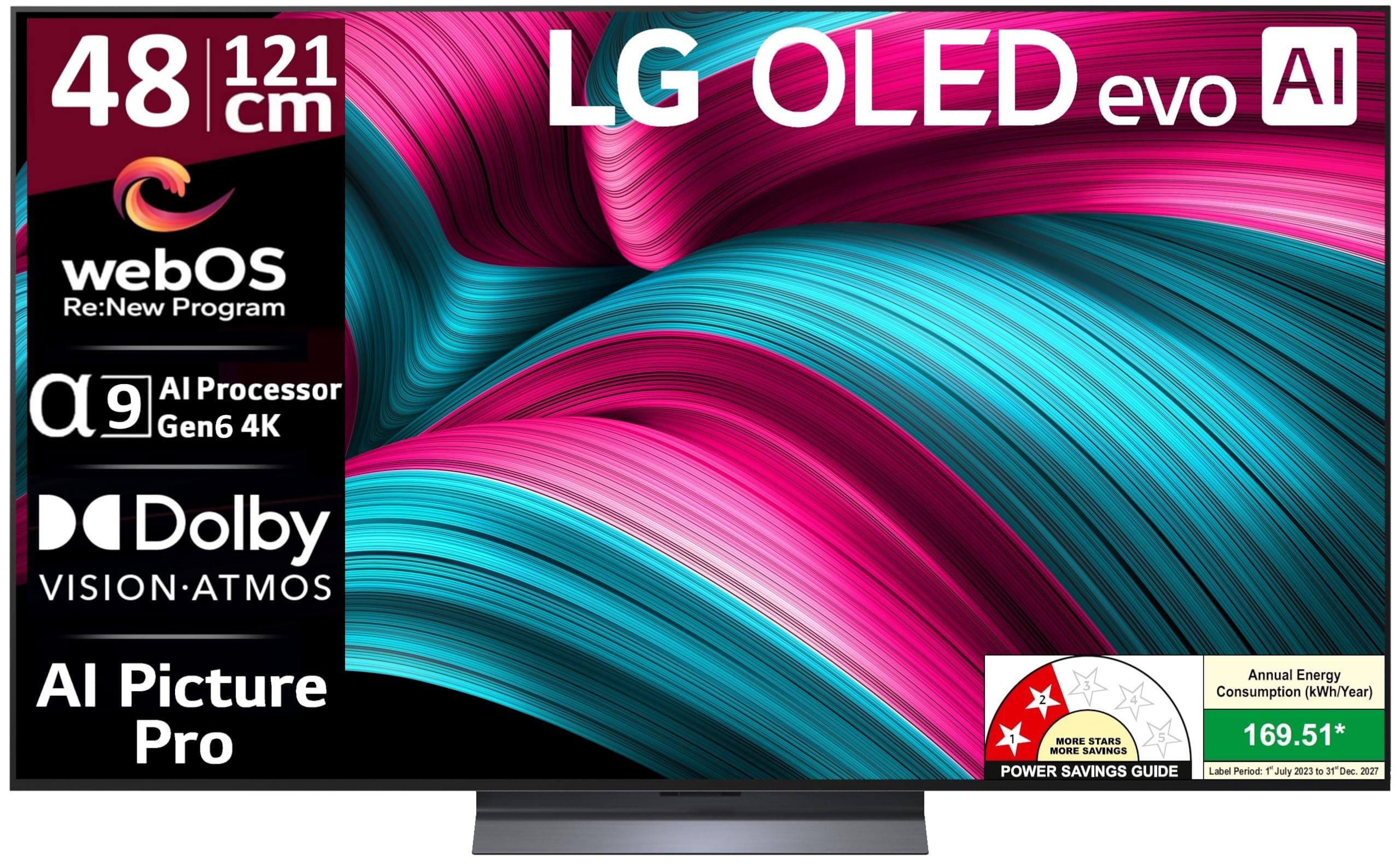 LG 121 cm (48 Inches) OLED evo C5 Series 4K Ultra HD (3840 x 2160) Smart webOS OLED TV OLED48C56LA