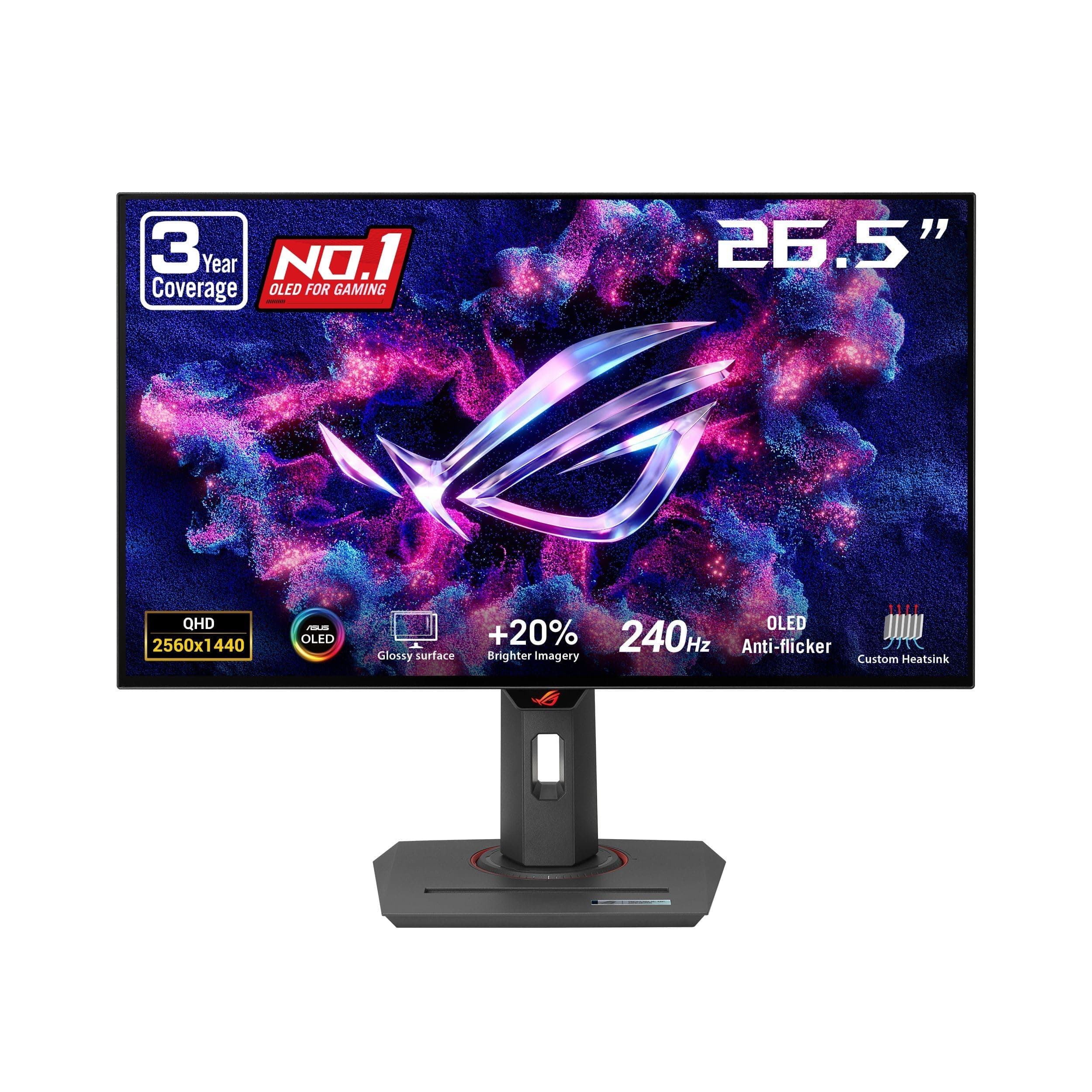 ASUS ROG Strix 27" 1440P OLED Gaming Monitor (XG27AQDMG) - QHD, Bright OLED, 240Hz, 0.03ms, Custom Heatsink, Anti-Flicker, Uniform Brightness, G-SYNC ...