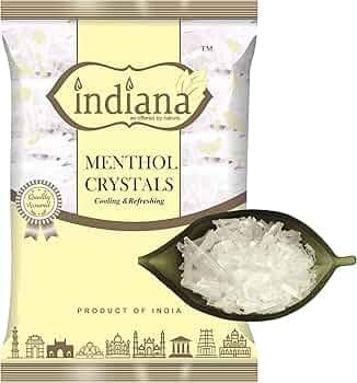 Indiana Menthol Crystals Cooling & Refreshing | Cough, Inhalation, Diffuser & Headache (100gm)