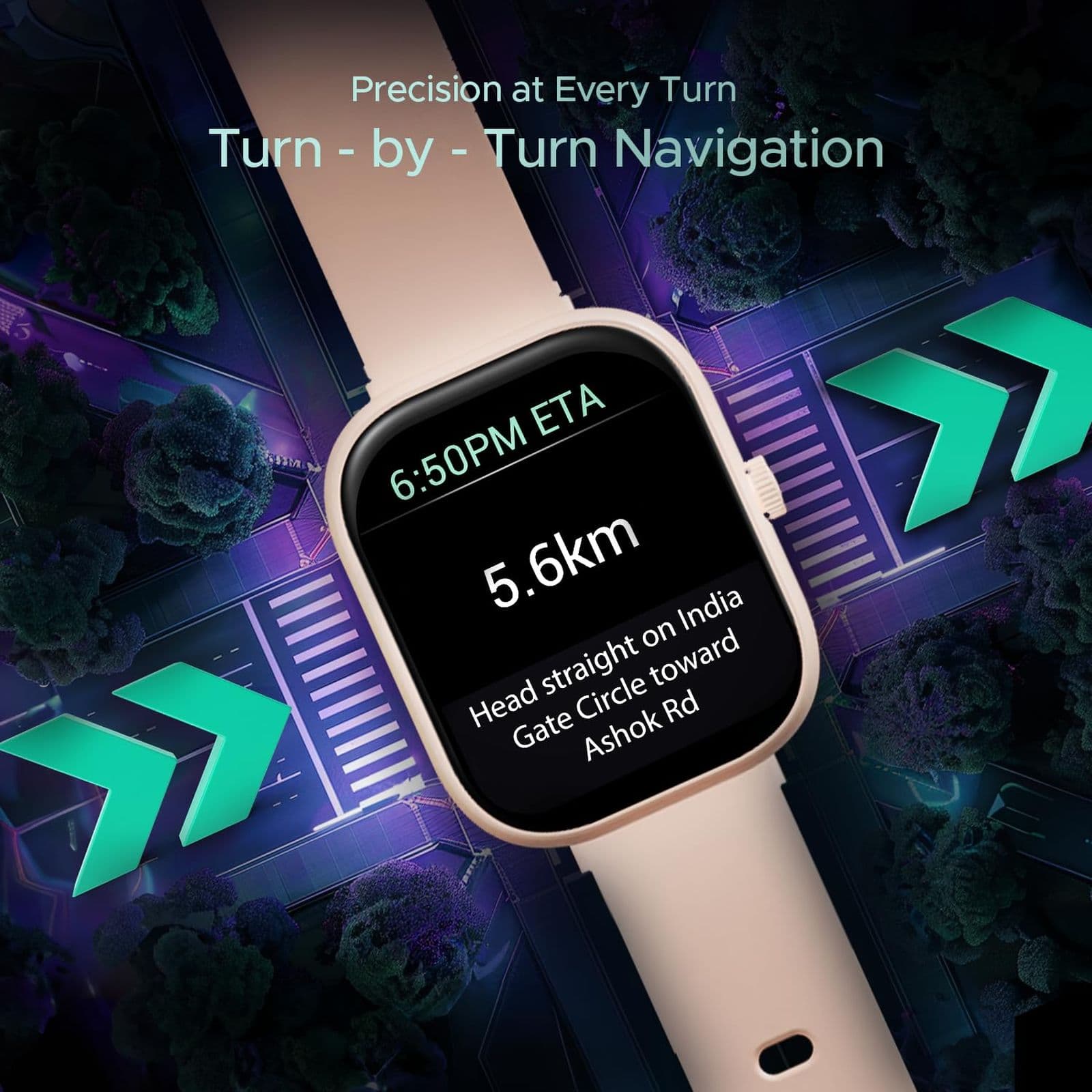 boAt Wave Sigma 3 Smartwatch with Bluetooth Calling (51.05mm HD Display, IP67 Sweat, Dust & Water Resistant, Cherry Blossom Strap)