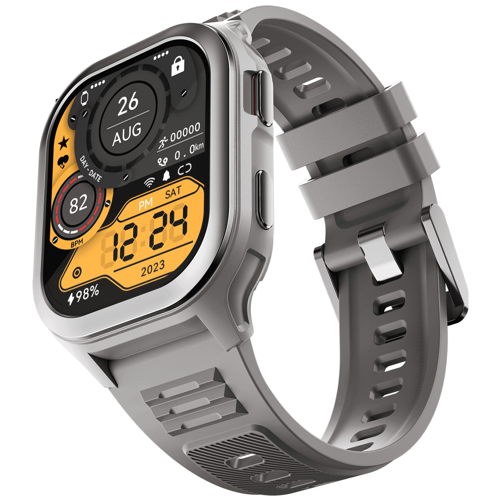 FIRE-BOLTT 4G Pro GPS+4G SIM Wristphone (51.3mm HD Display, In-built GPS, Grey Strap)