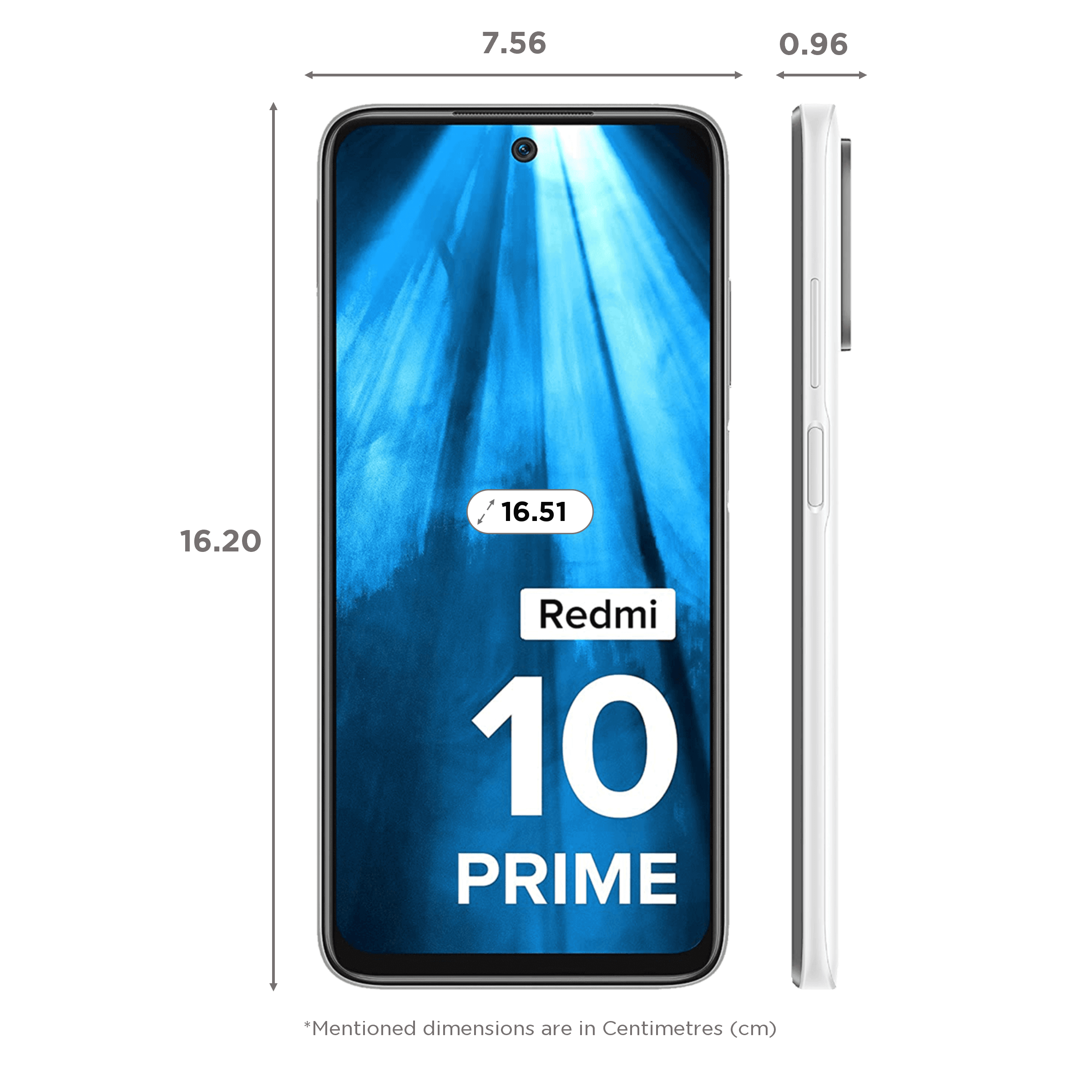 Redmi 10 Prime (64GB ROM, 4GB RAM, MZB09QXIN, Astral White)