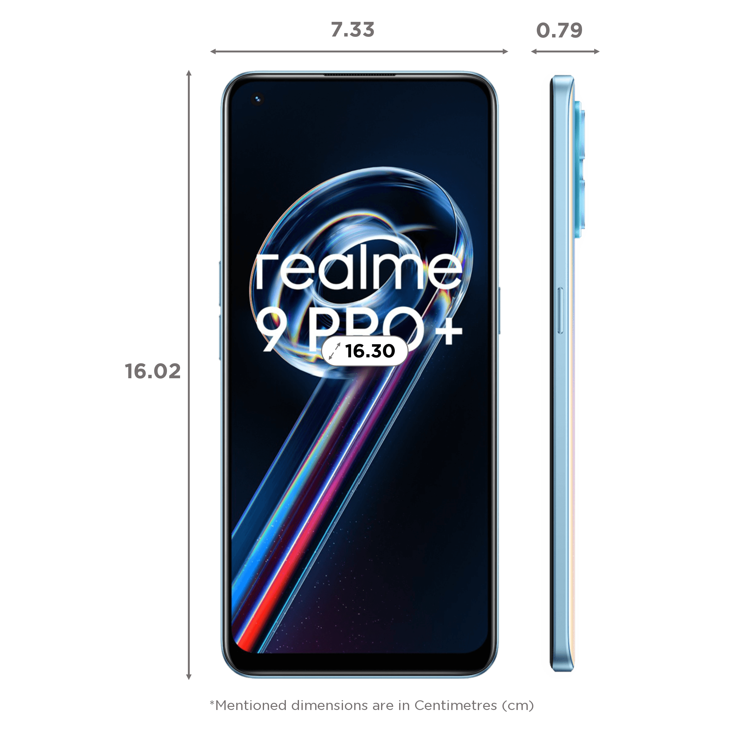 Realme 9 Pro+ 5G (128GB ROM, 8GB RAM, RMX3392, Sunrise Blue)
