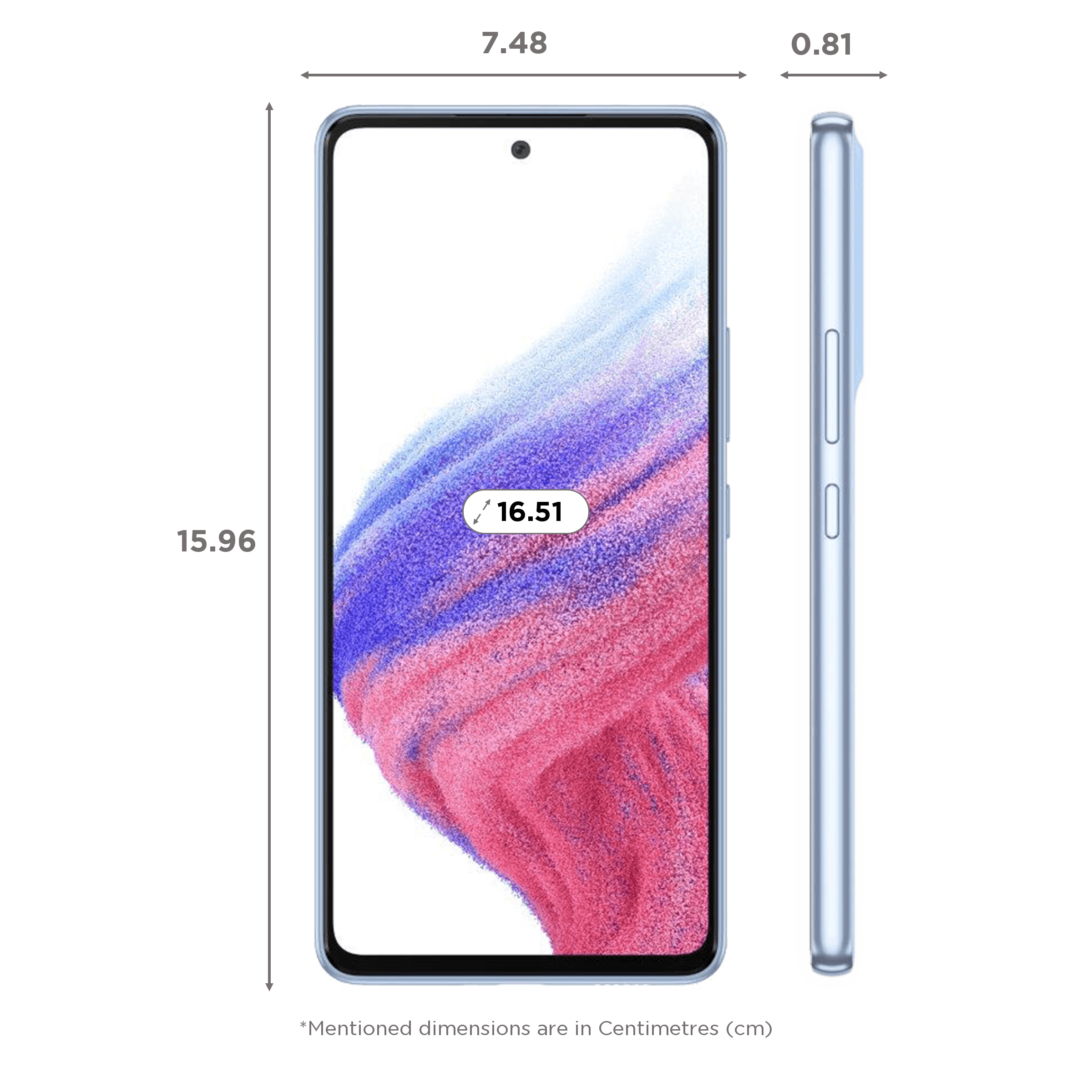 SAMSUNG Galaxy A53 5G (8GB RAM, 128GB, Awesome Blue)