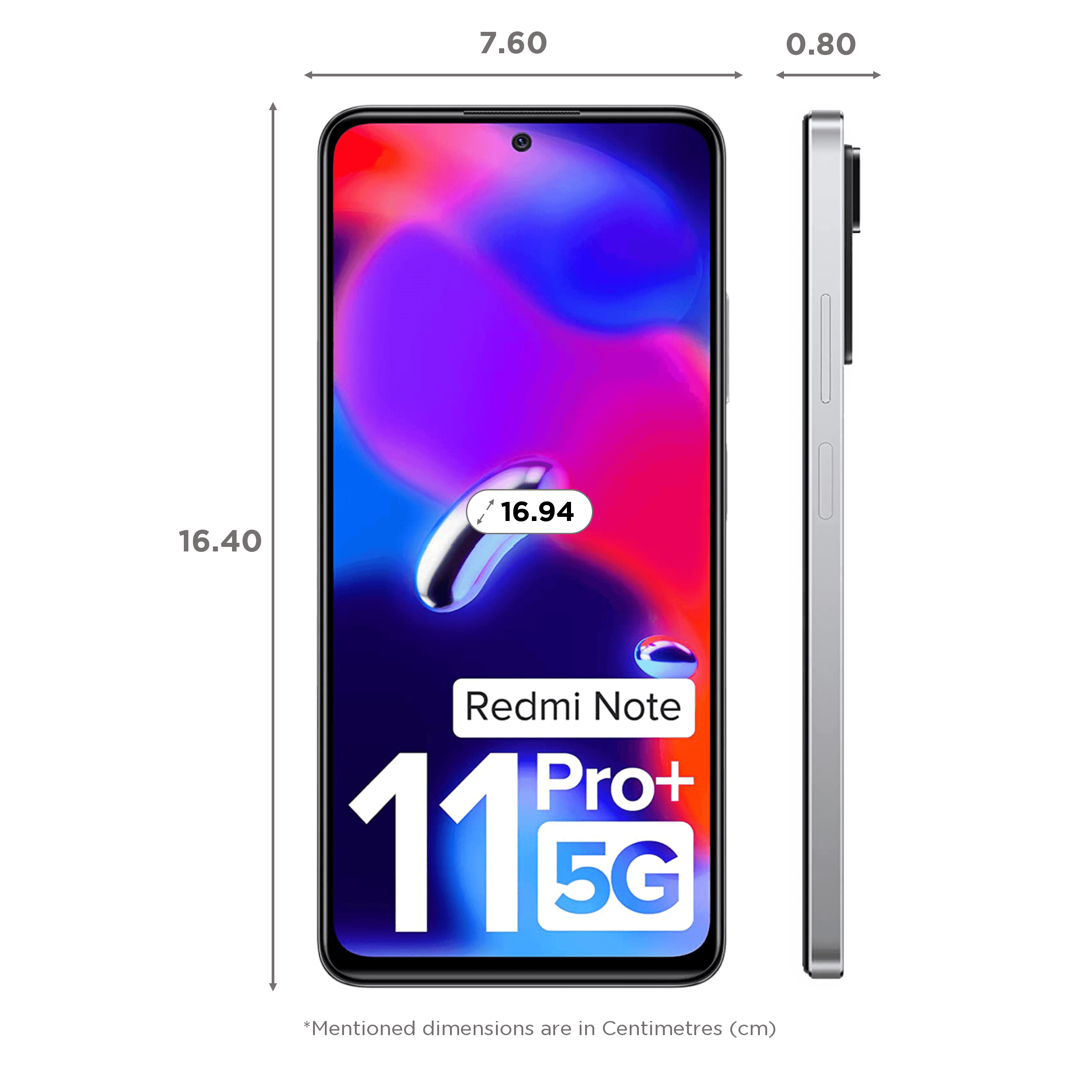 Redmi Note 11 Pro+ 5G (256GB ROM, 8GB RAM, MZB0BC5IN, Phantom White)
