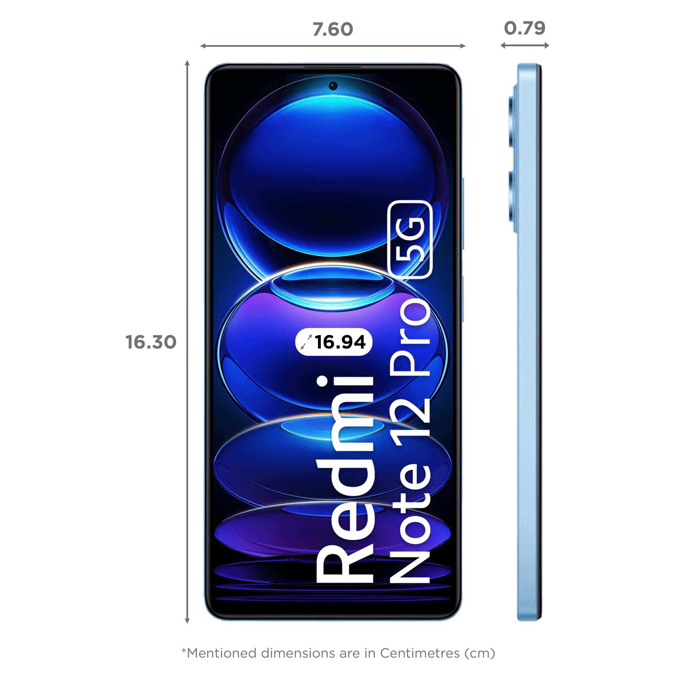Redmi Note 12 Pro 5G (8GB RAM, 128GB, Frosted Blue)