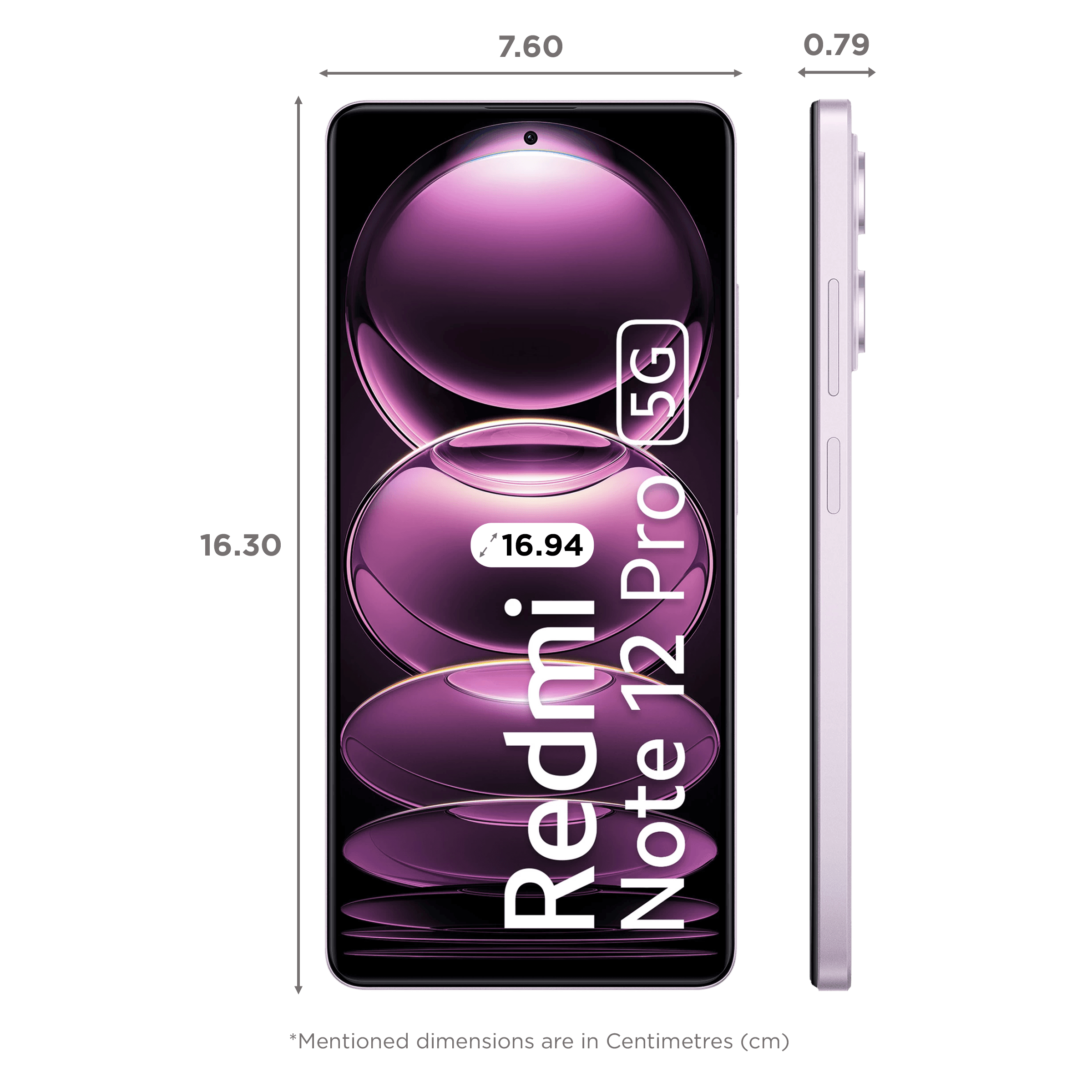Redmi Note 12 Pro 5G (8GB RAM, 128GB, Stardust Purple)