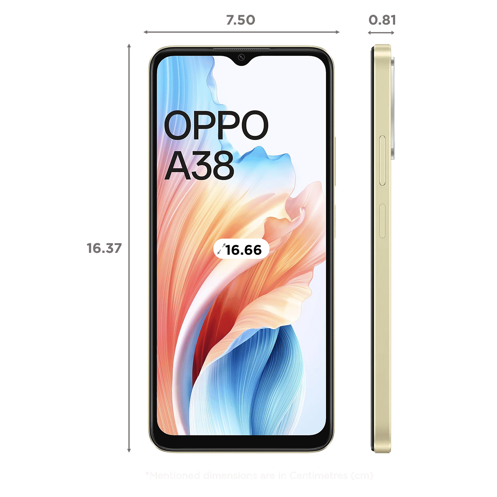 oppo A38 (4GB RAM, 128GB, Glowing Gold)