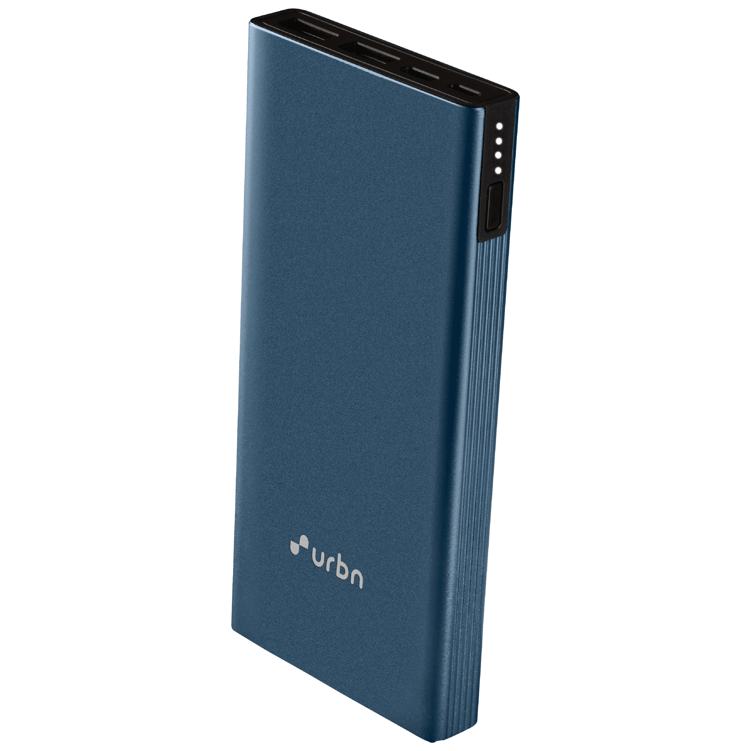 urbn 10000 mAh 12W Fast Charging Power Bank (1 Micro USB Type B, 1 Type C & 2 Type A Ports, Ultra Slim Metal Body, BIS Certified, Blue)