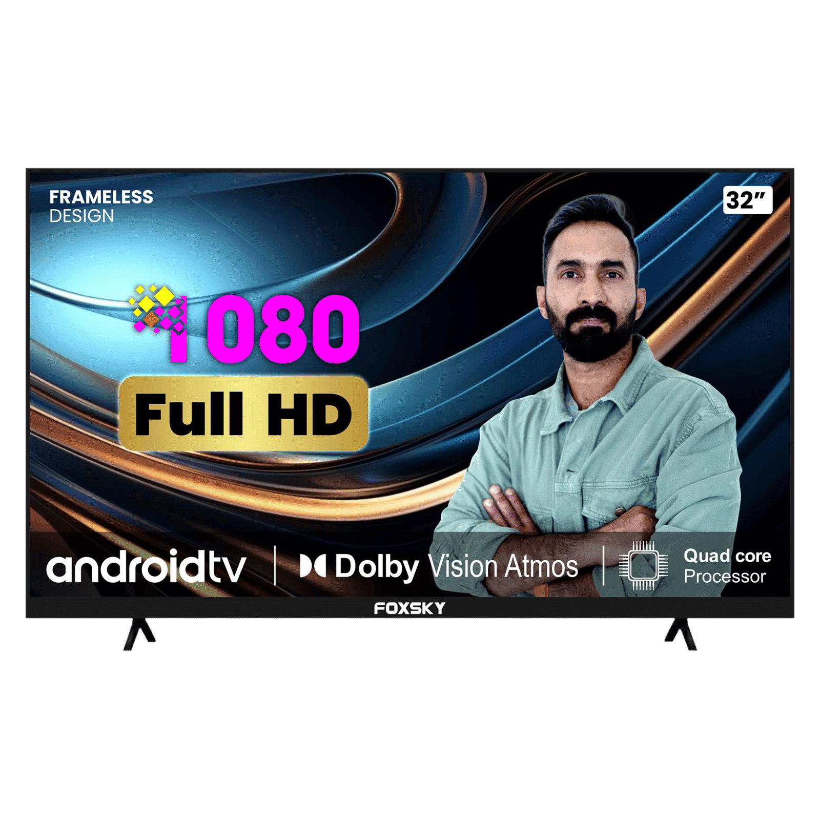 Foxsky 80 cm (32 Inches) Full HD LED Android Smart TV (A+ Grade Panel, 32FSELS Pro, Black)