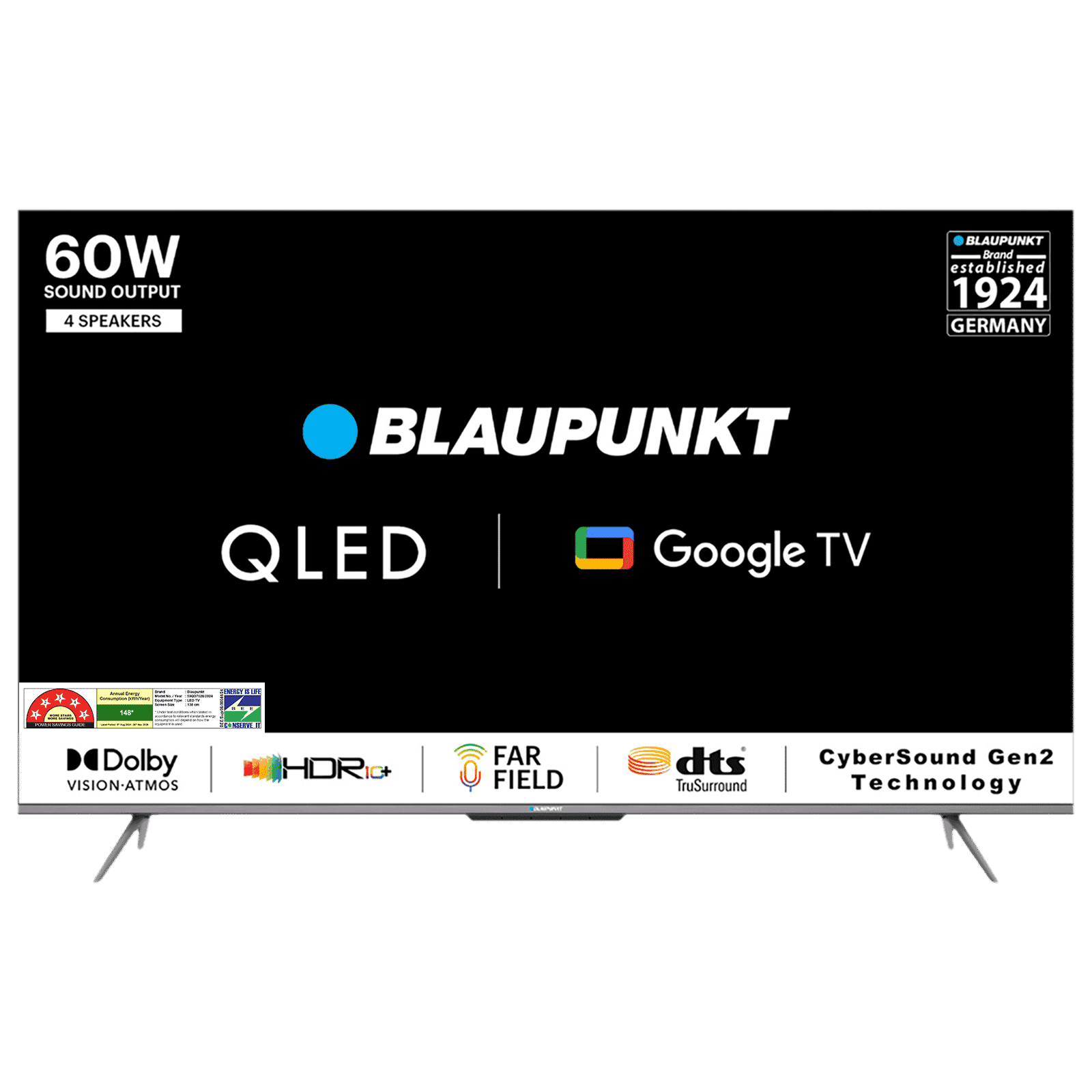 BLAUPUNKT 55QD7020 139 cm (55 inch) QLED 4K Ultra HD Google TV with Quantum Dot Technology (2022 model)