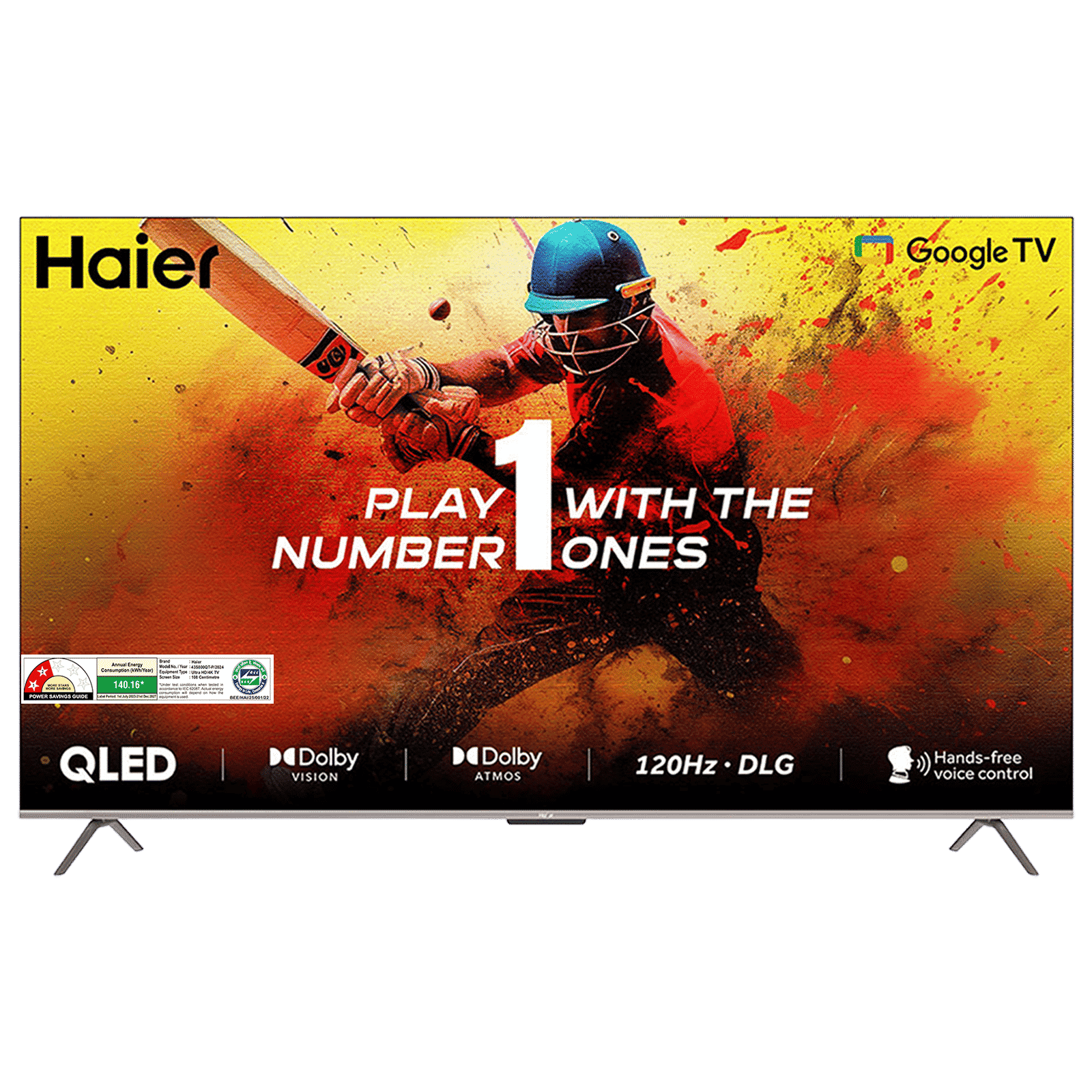 Haier S800QT 109 cm (43 inch) 2 Star 4K Ultra HD QLED Smart Google TV with Dolby Vision & Dolby Atmos (2024 model)