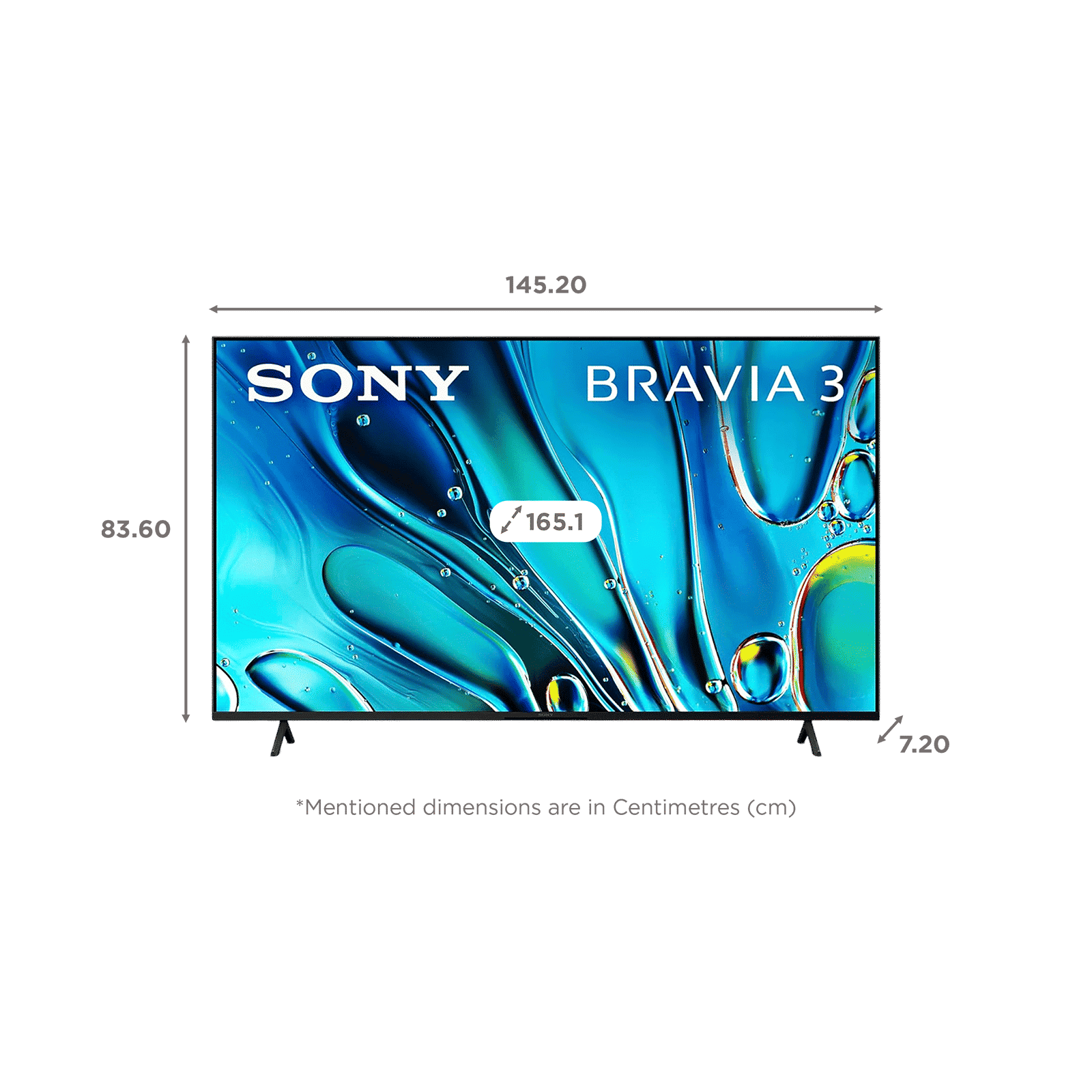 SONY Bravia 3 165 cm (65 inch) LCD 4K Ultra HD Google TV with Live Colour Technology (2024 model)