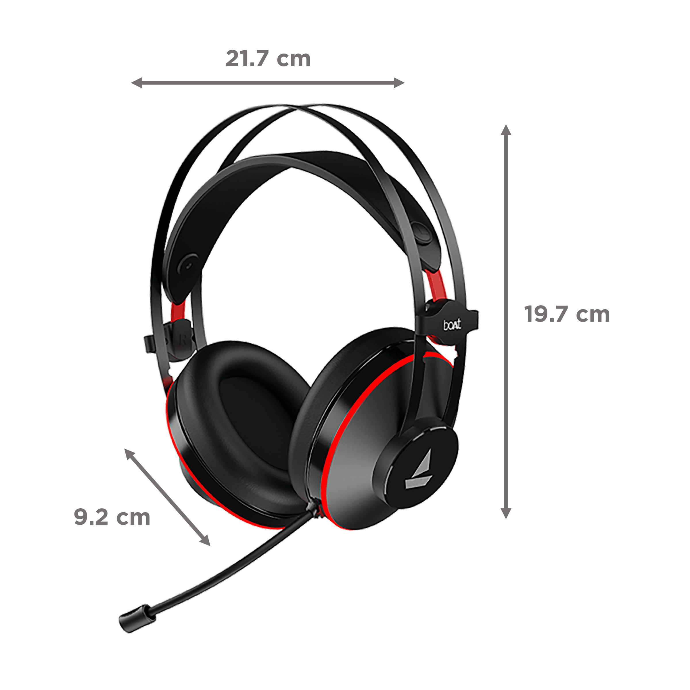 boAt Immortal 400 Wired Gaming Headphone with Environmental Noise Cancellation (Intelligent Denoising Mic, Over Ear, Black Sabre)