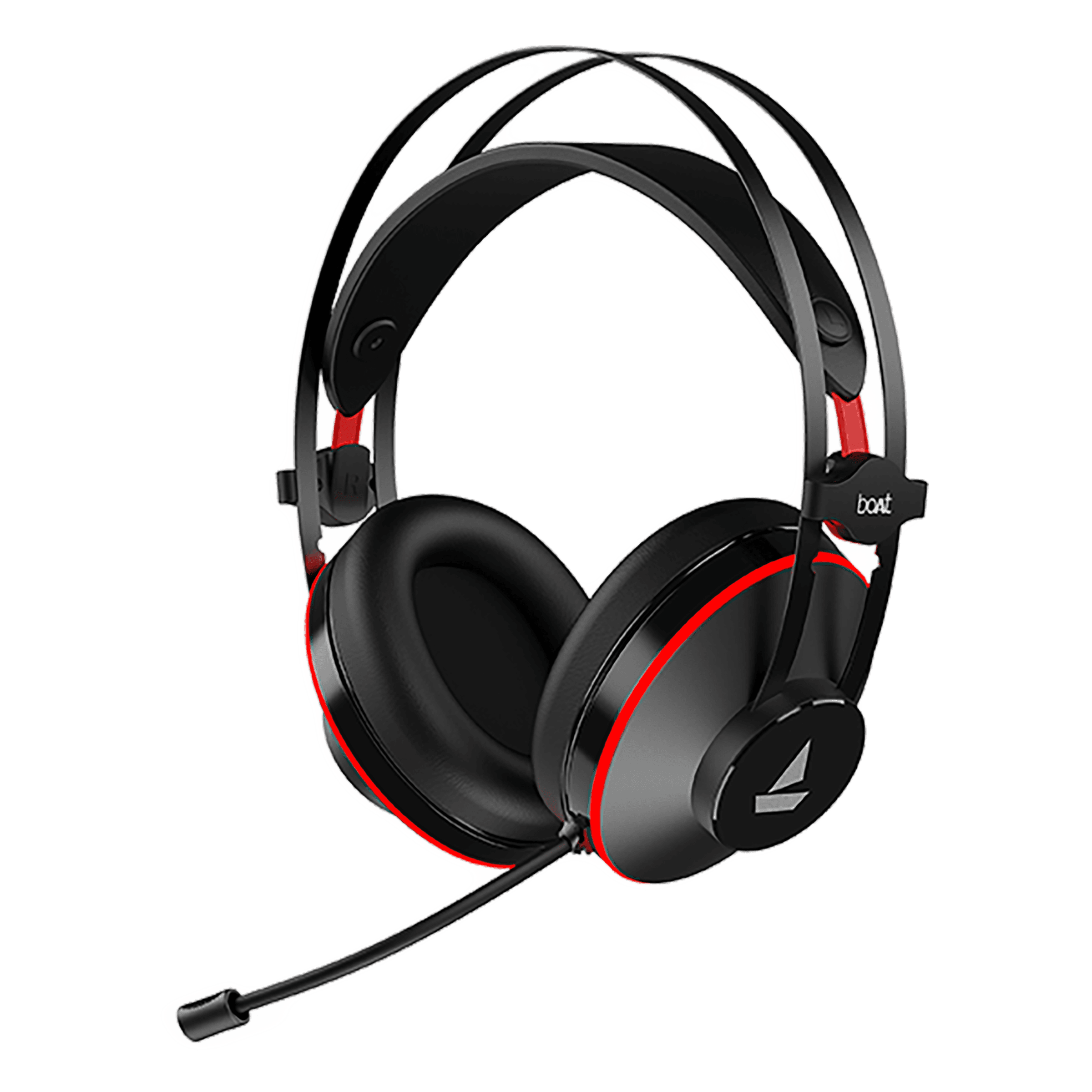 boAt Immortal 400 Wired Gaming Headphone with Environmental Noise Cancellation (Intelligent Denoising Mic, Over Ear, Black Sabre)