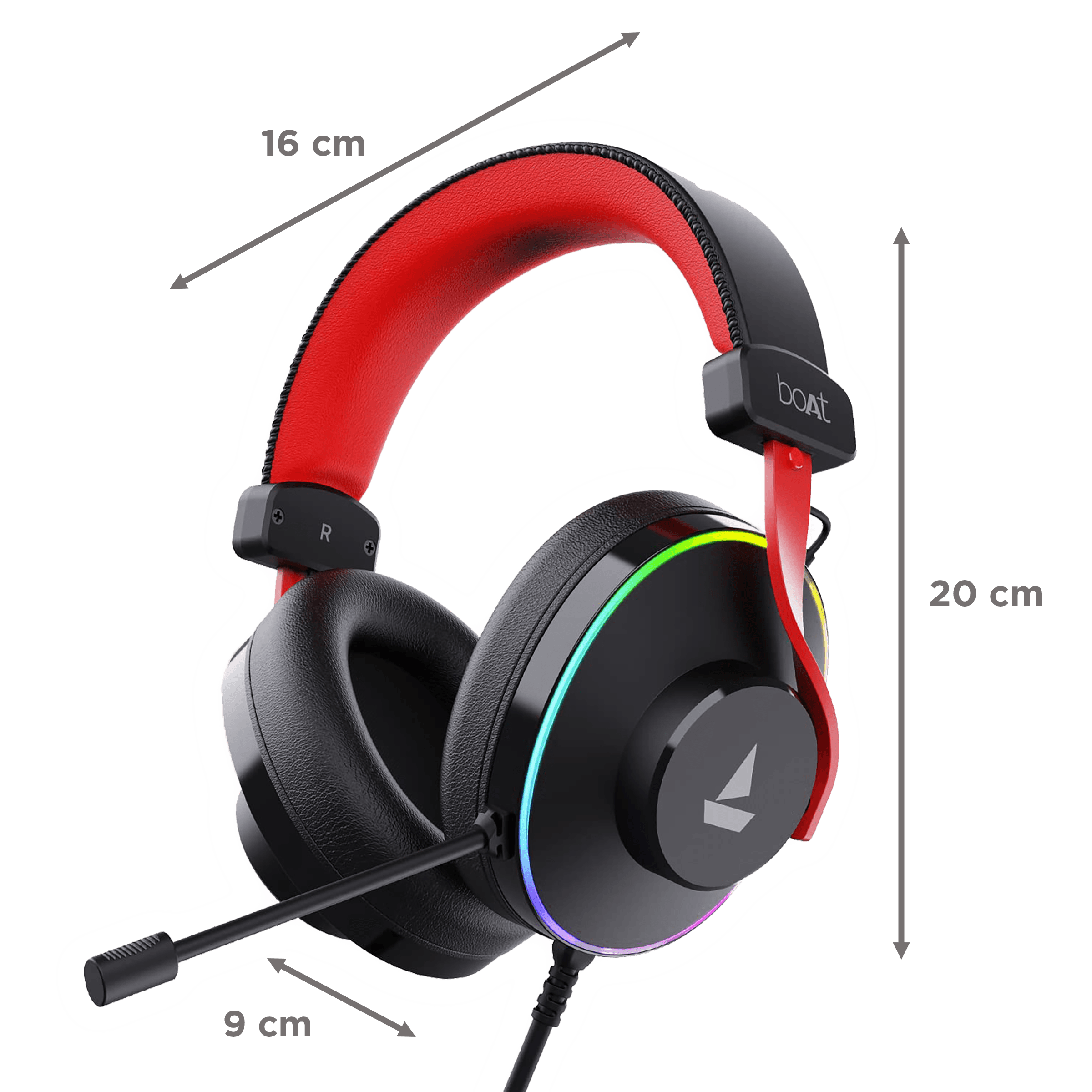 boAt Immortal IM-700 Over-Ear Wired Gaming Headphone with Mic (Intelligent Denoising Mic, Black Sabre)